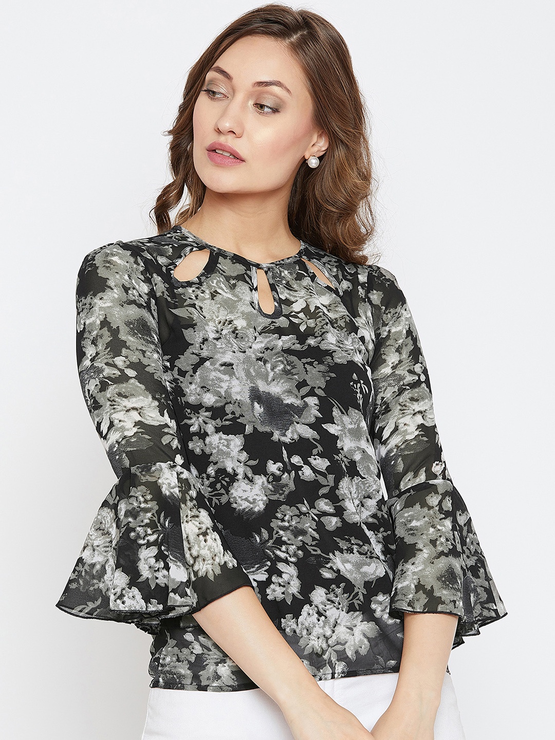PURYS Women Black Printed Top
