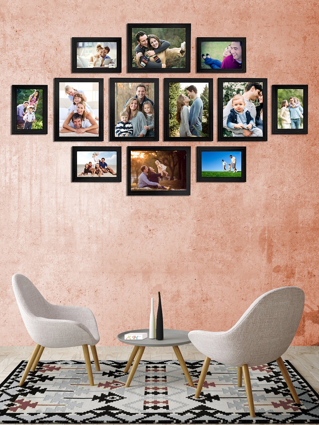 

Art Street Set of 12 Individual Photo Frames, Black