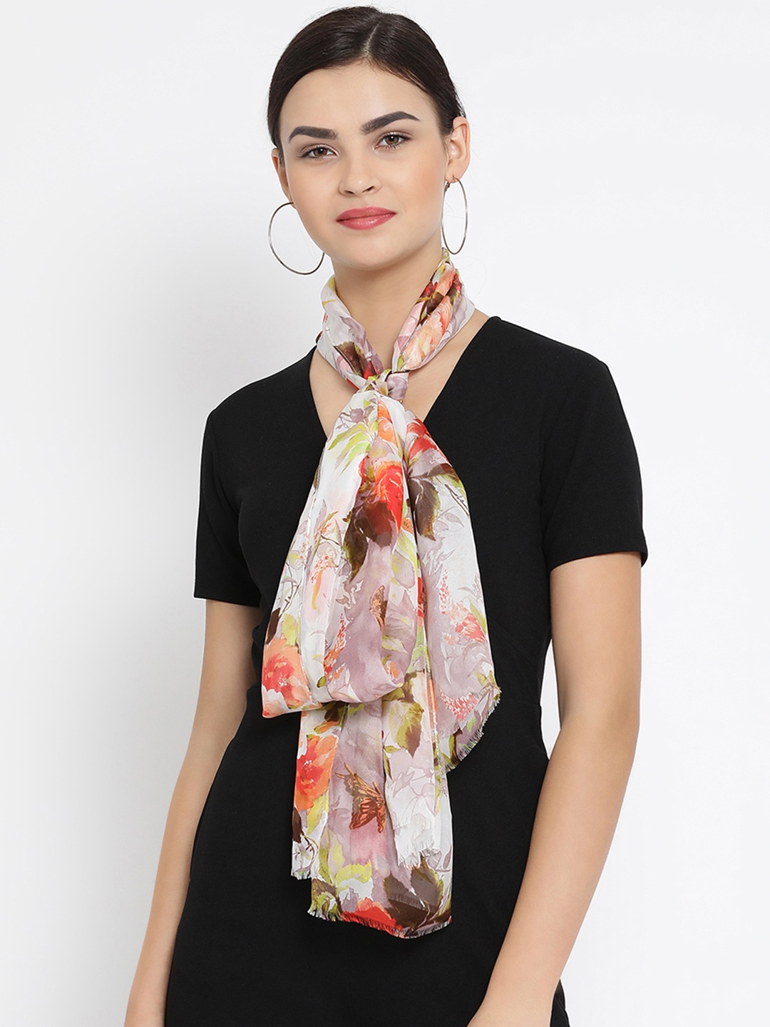 

SHINGORA Women Off-White Printed Stole