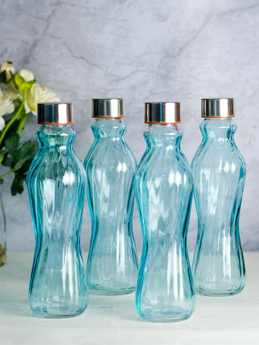 

GOODHOMES Set of 4 Blue Water Bottles