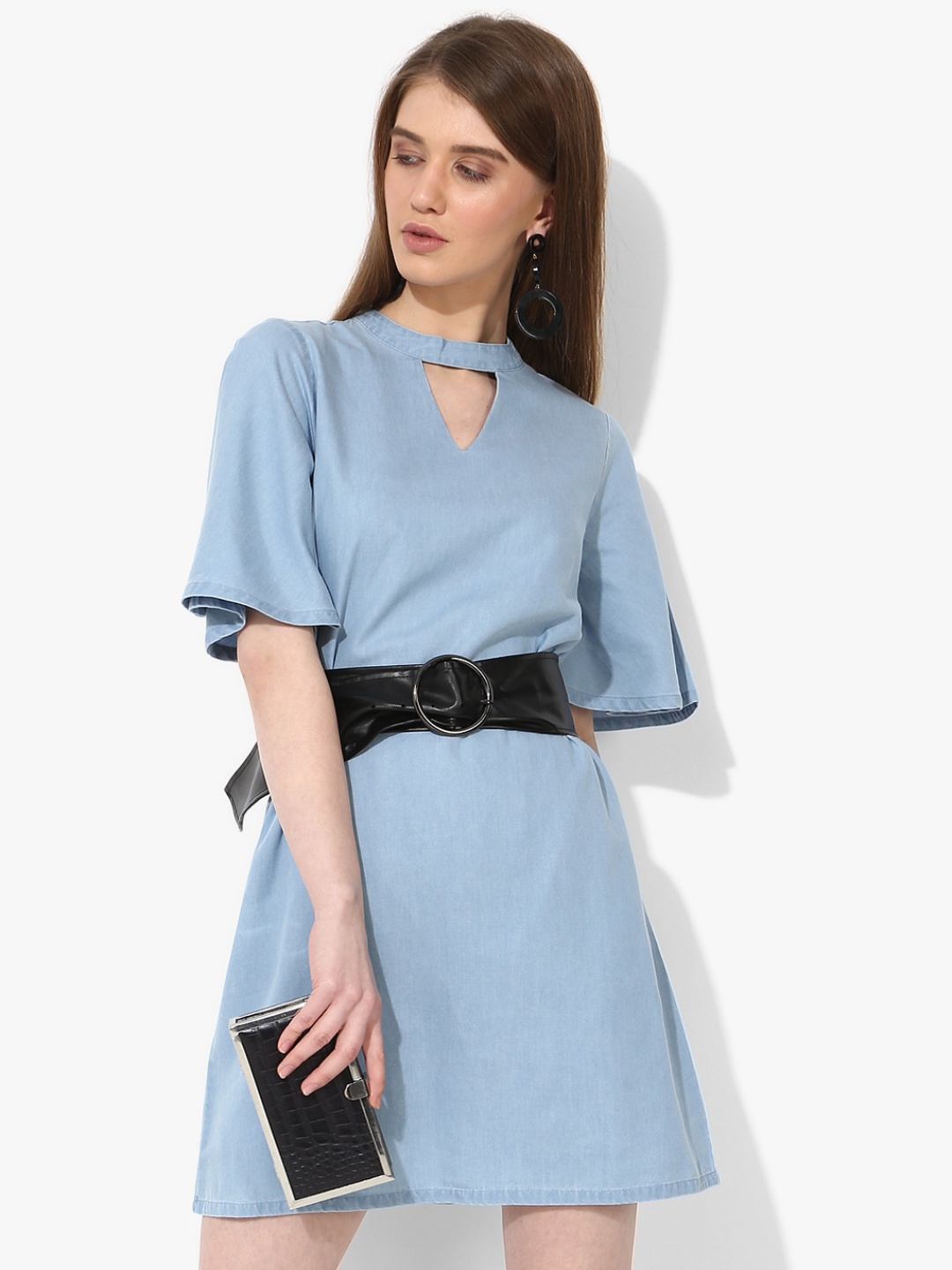 

Blue Coloured Solid Shift Dress