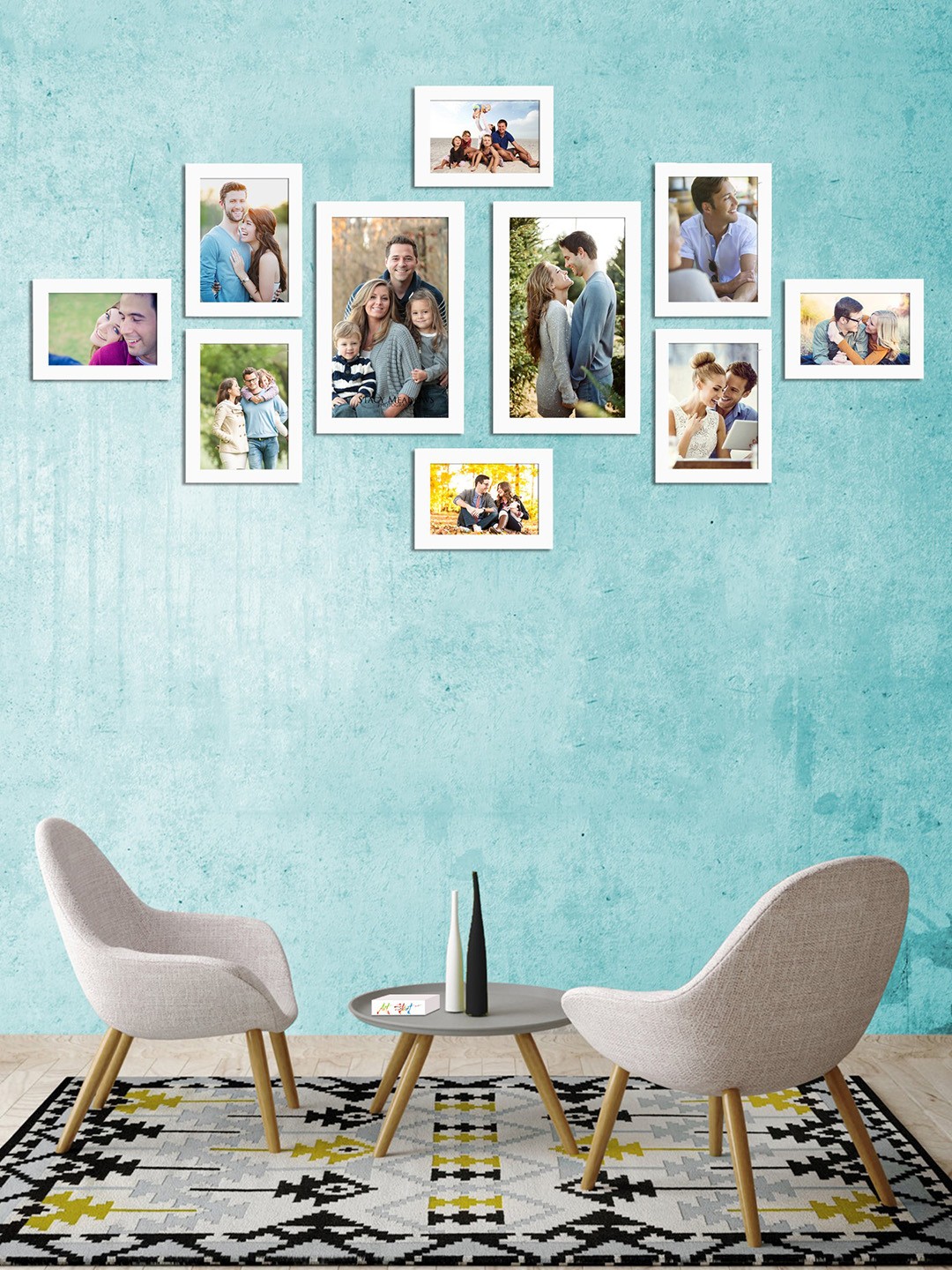 

Art Street Set of 10 White Solid Individual Photo Frames