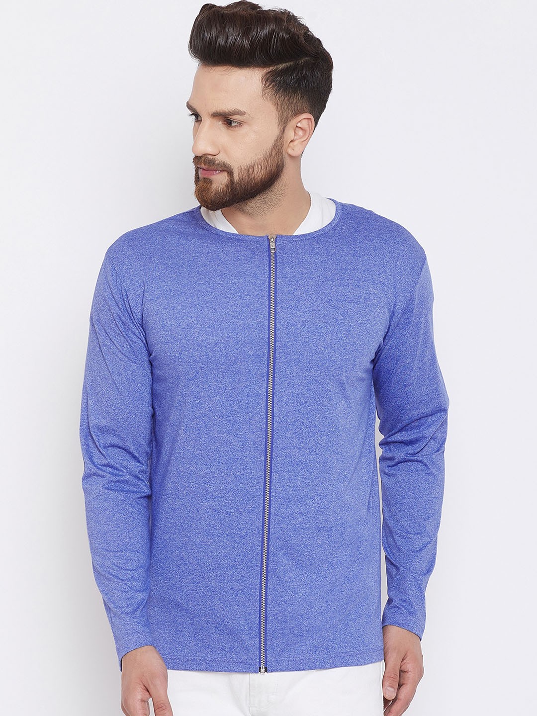 

CHILL WINSTON Men Blue Solid Sweatshirt