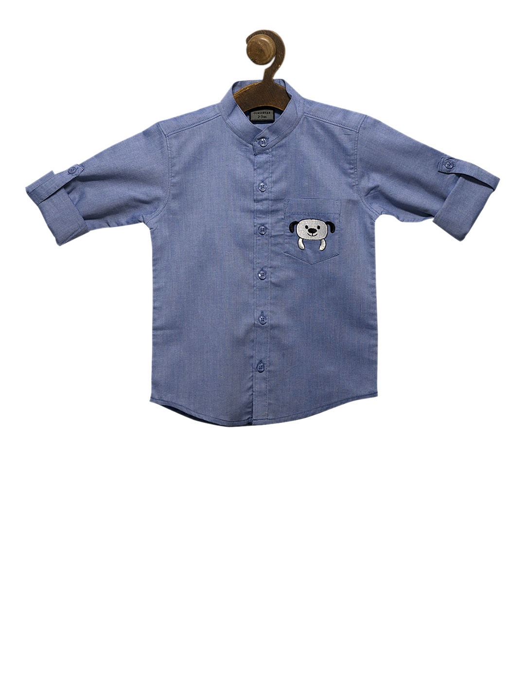 

RIKIDOOS Boys Blue Tailored Fit Solid Casual Shirt