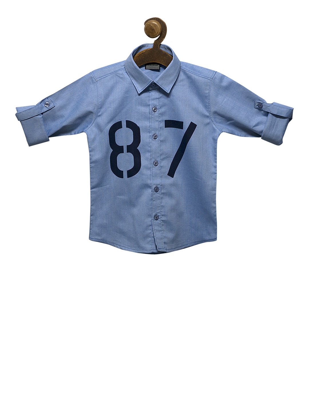 

RIKIDOOS Boys Blue Tailored Fit Printed Casual Shirt