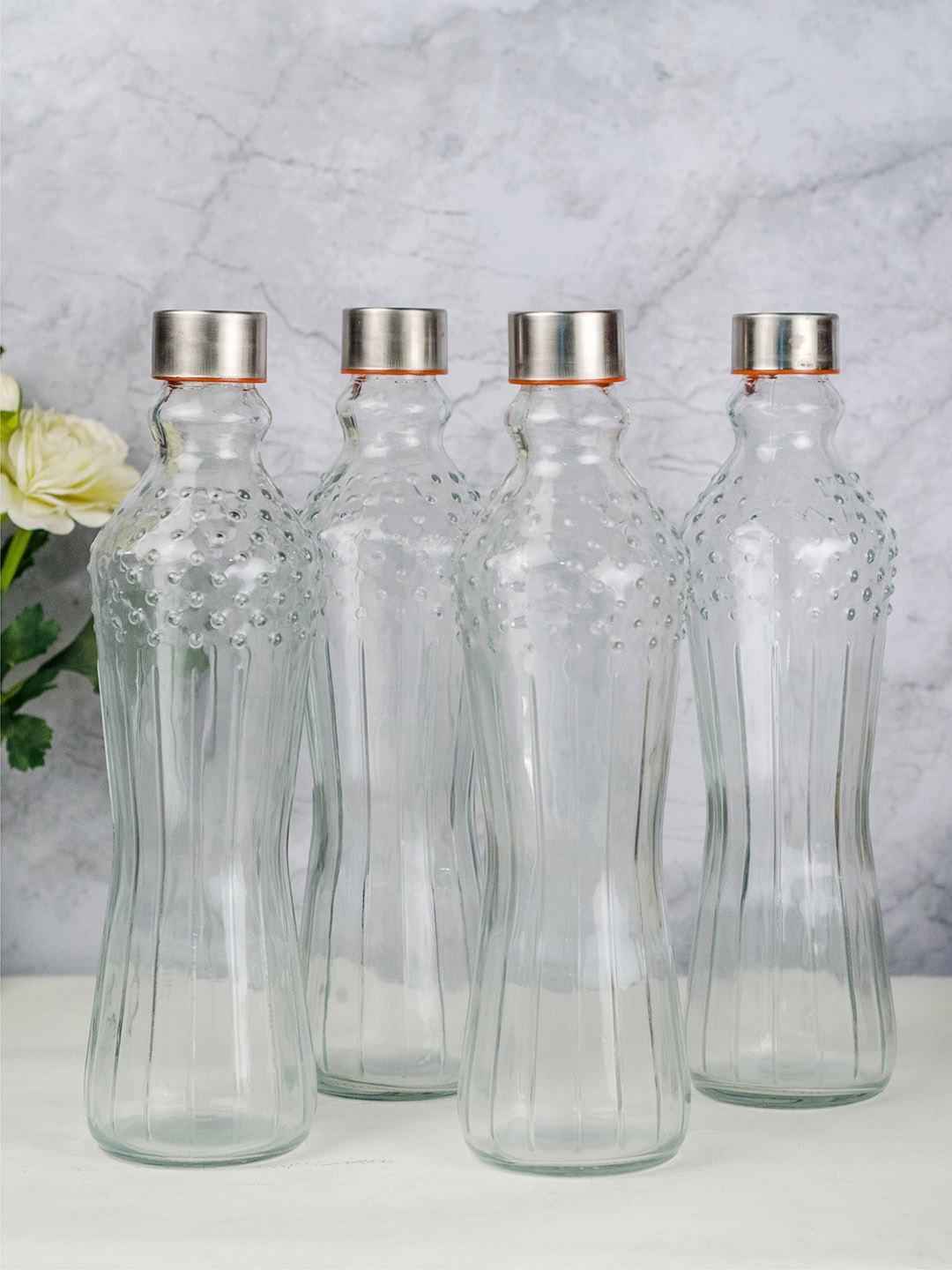 

GOODHOMES Set of 4 Transparent Water Bottles