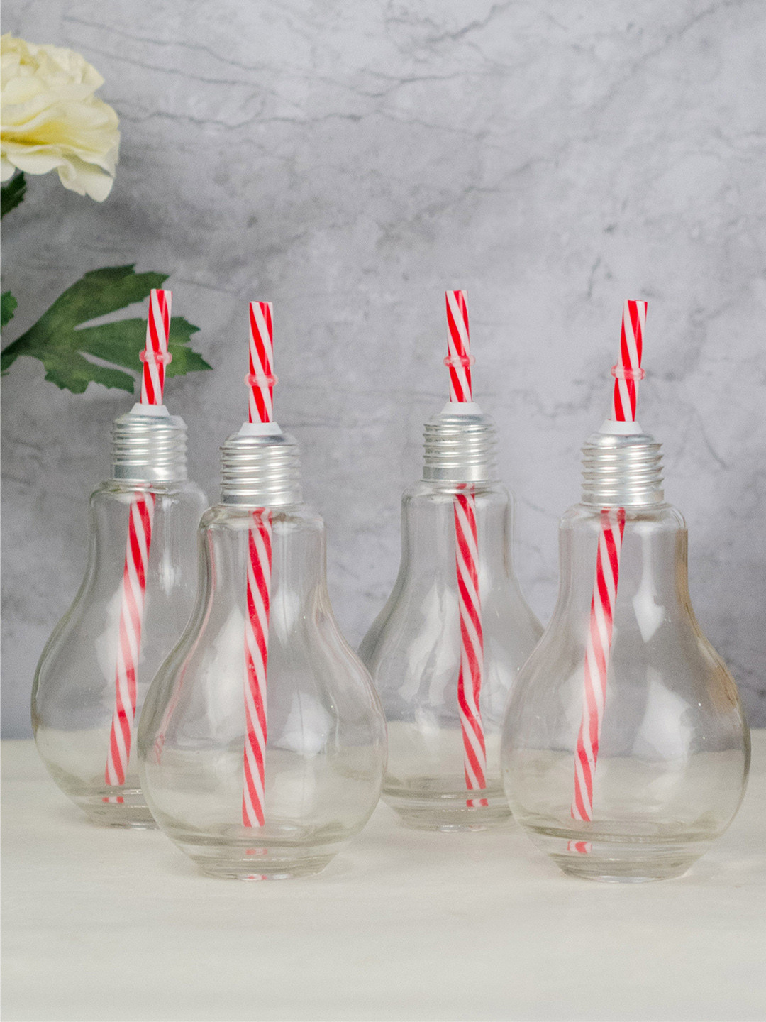

GOODHOMES Set of 4 Transparent Water Bottles