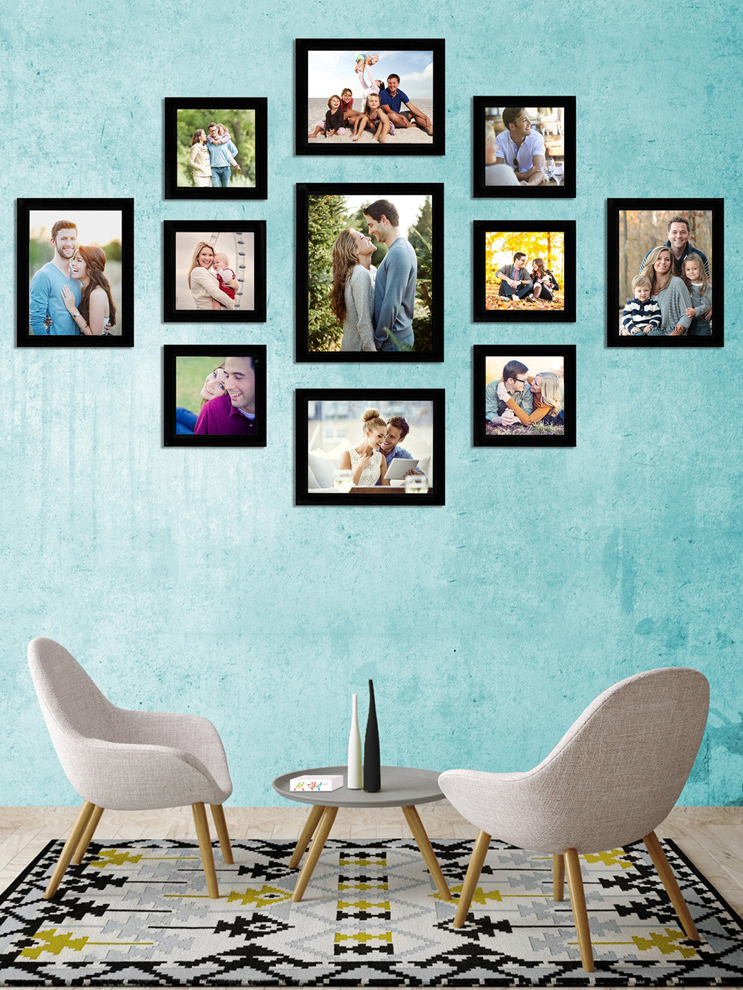 

Art Street Set of 11 Individual Photo Frames, Black