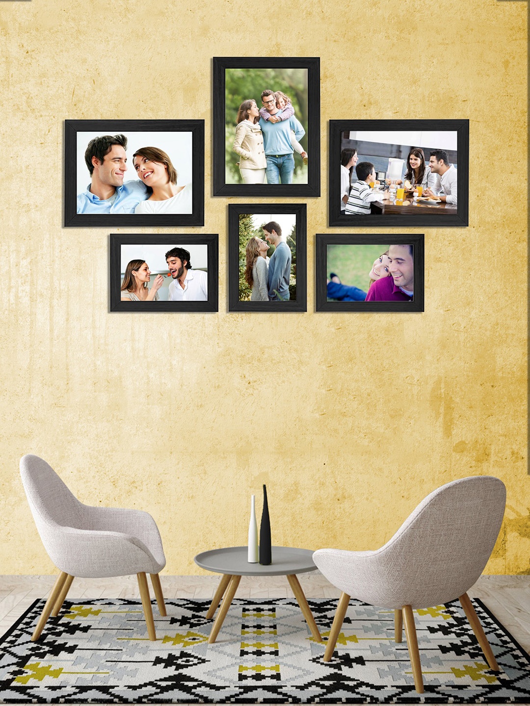 Art Street Set of 6 Black Solid Individual Photo Frames