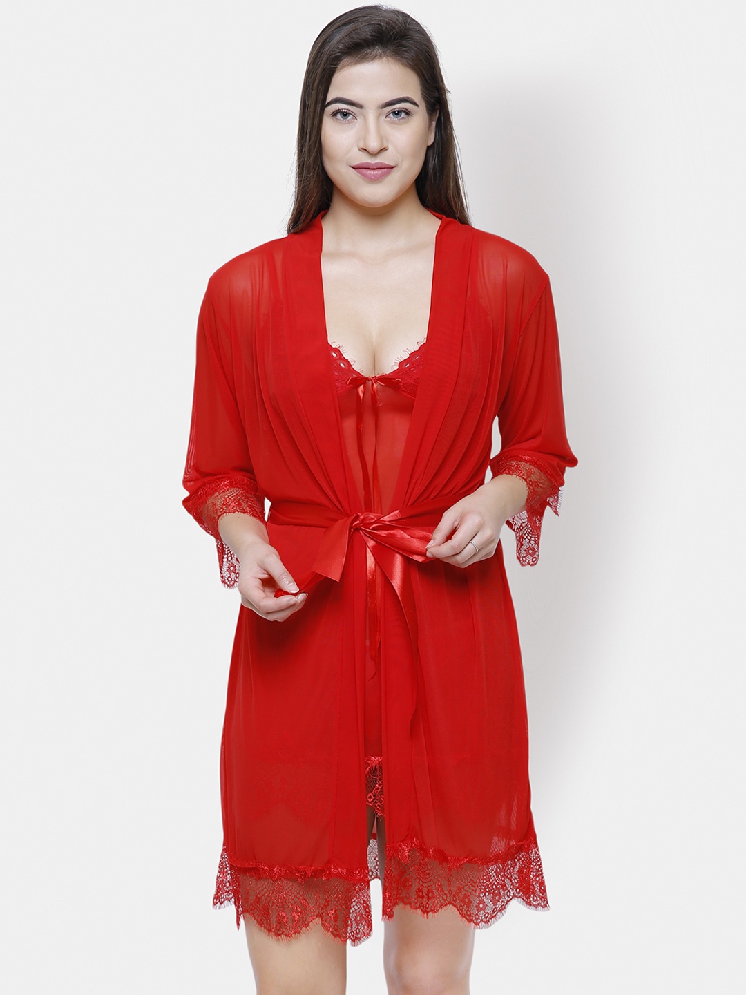 

FashionRack Red Solid Baby Doll 11260Red