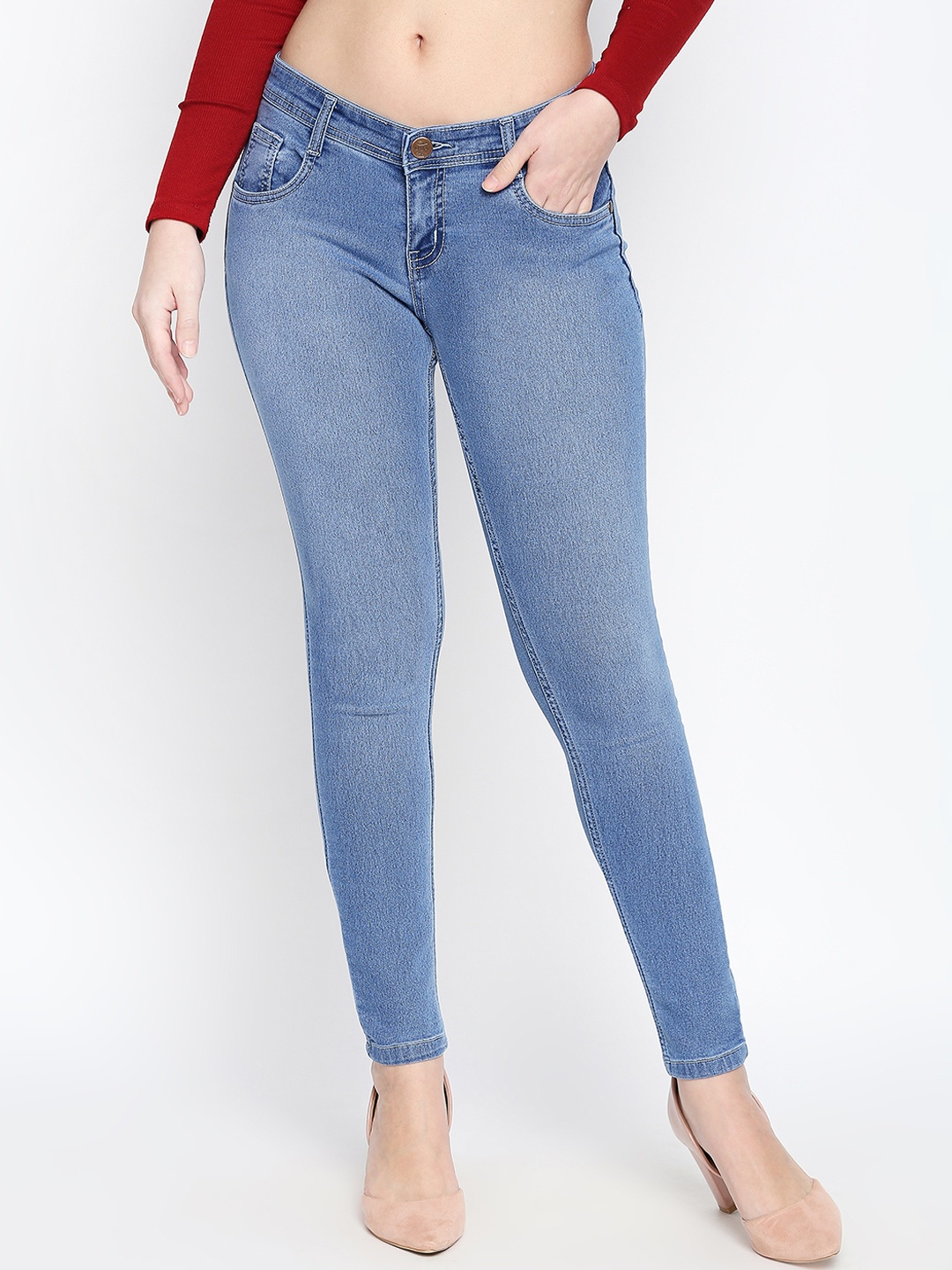 

High Star Women Blue Slim Fit Mid-Rise Clean Look Stretchable Jeans