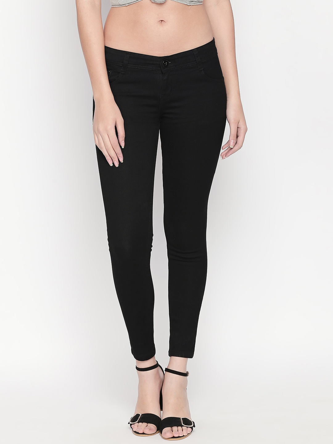 

High Star Women Black Slim Fit Mid-Rise Clean Look Stretchable Jeans