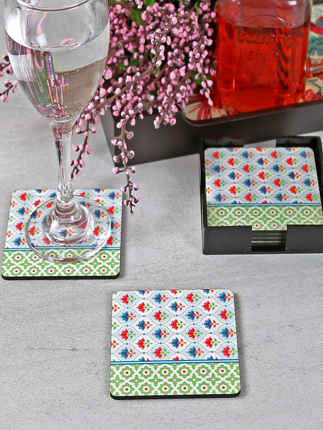 

Reinvention Factory Set of 6 Printed Square-Shaped Coasters, White