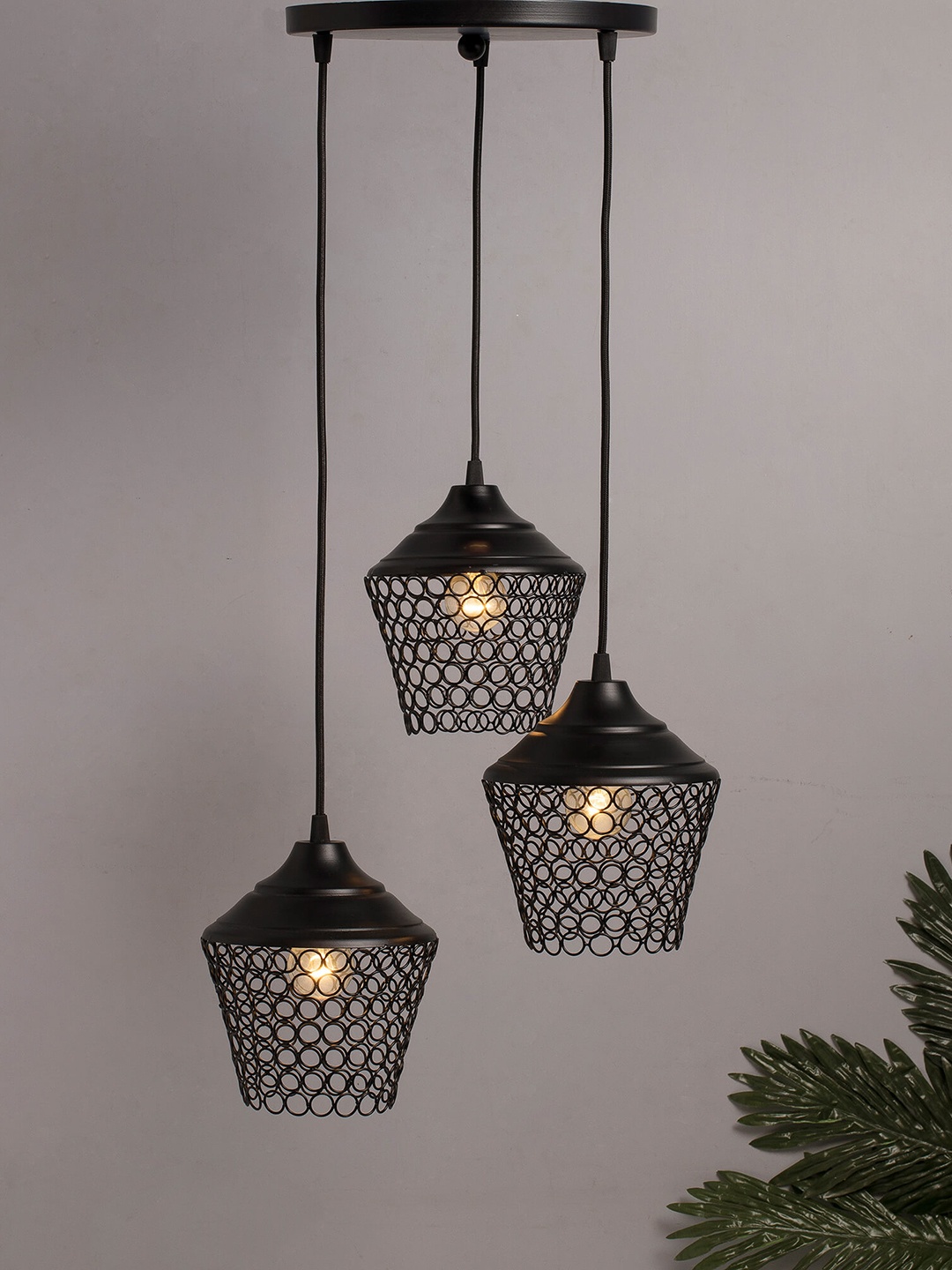 

Homesake Black Textured Handcrafted Wall or Ceiling Cluster Light