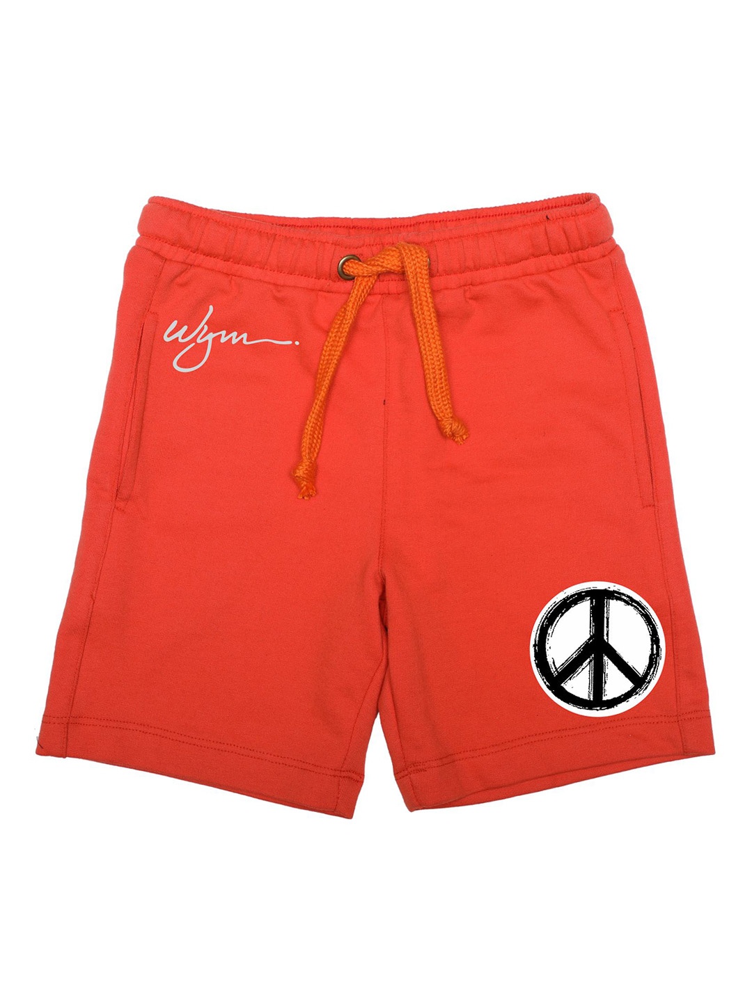 

Wear Your Mind Boys Orange Printed Regular Fit Regular Shorts