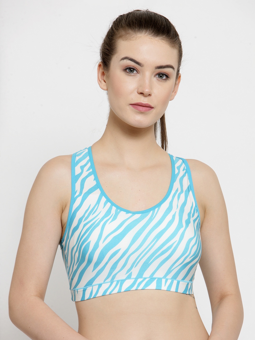 

PrettyCat Blue & White Printed Non-Wired Lightly Padded Sports Bra PC-SB-5157-BLU-36B