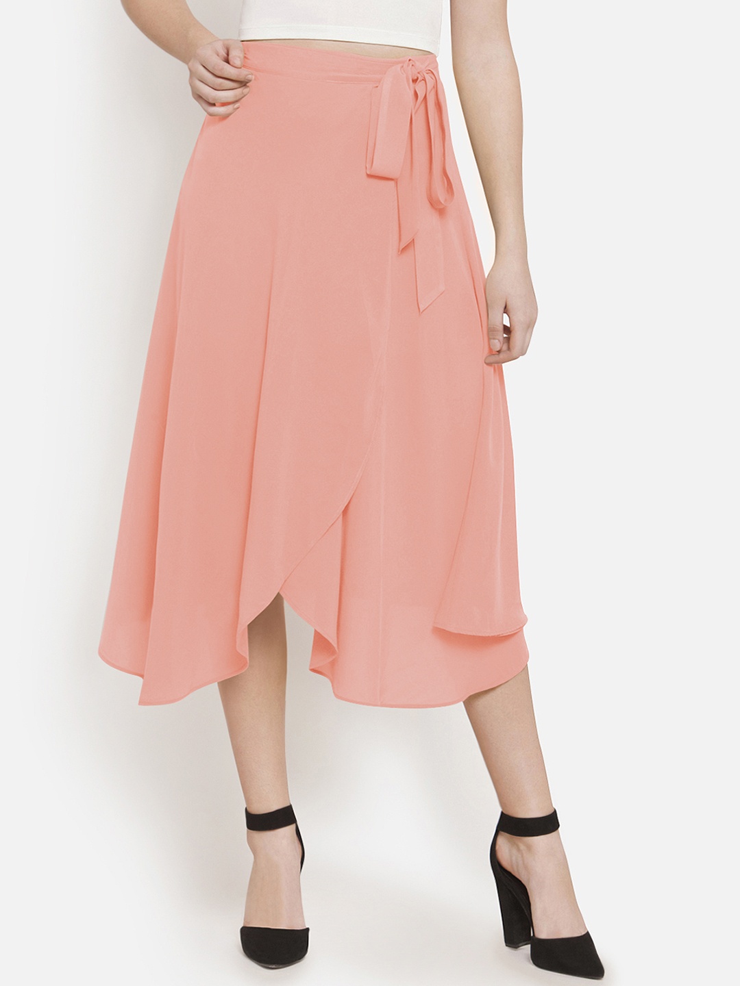 

Martini Women Pink Solid Flared Skirt