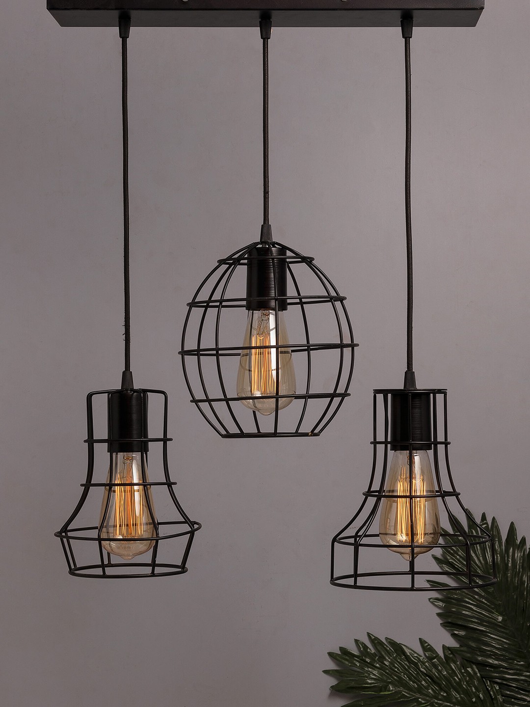 Homesake Black Textured Handcrafted Wall or Ceiling Cluster Light