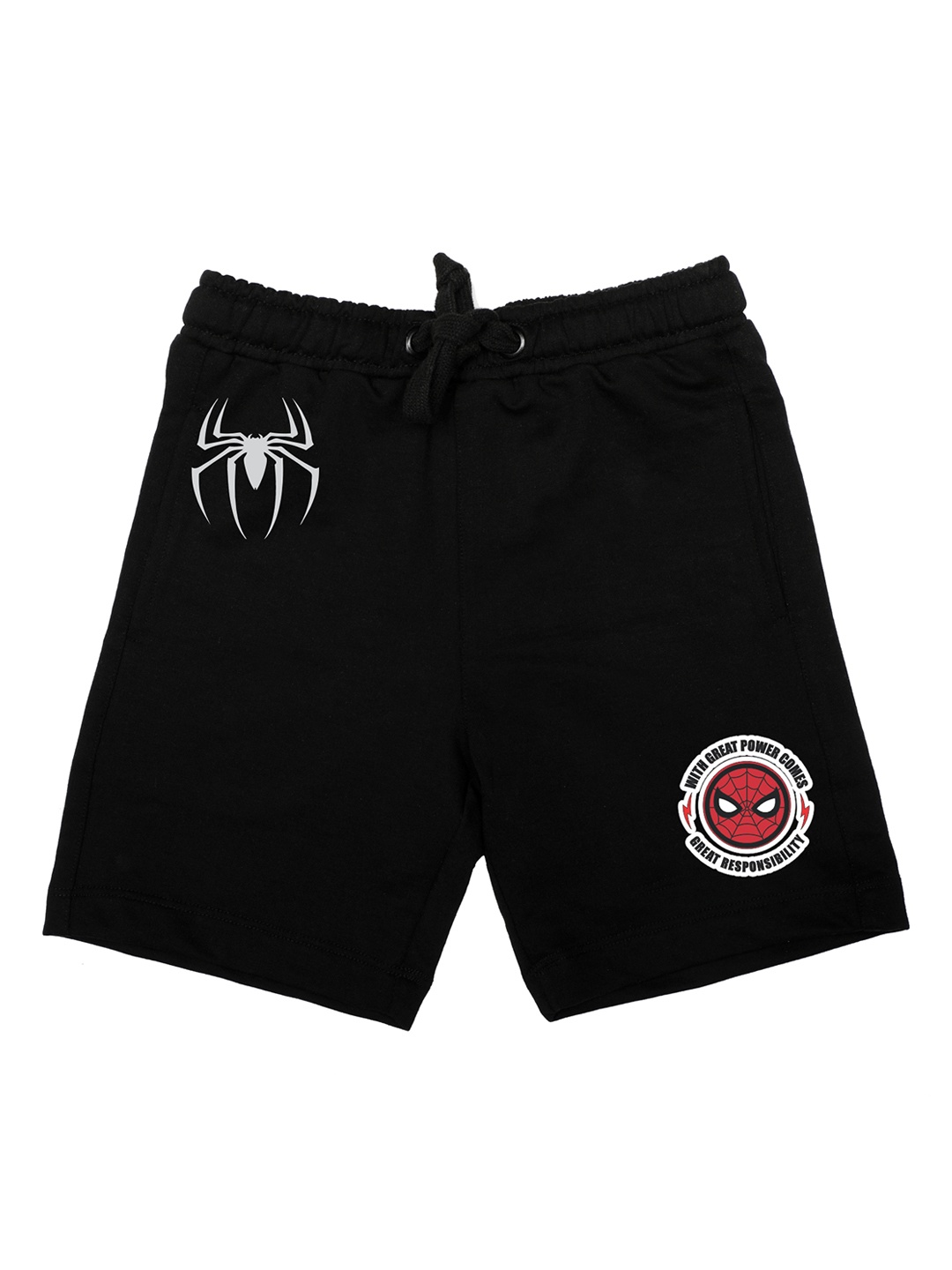 

Marvel by Wear Your Mind Boys Black Printed Regular Fit Regular Shorts