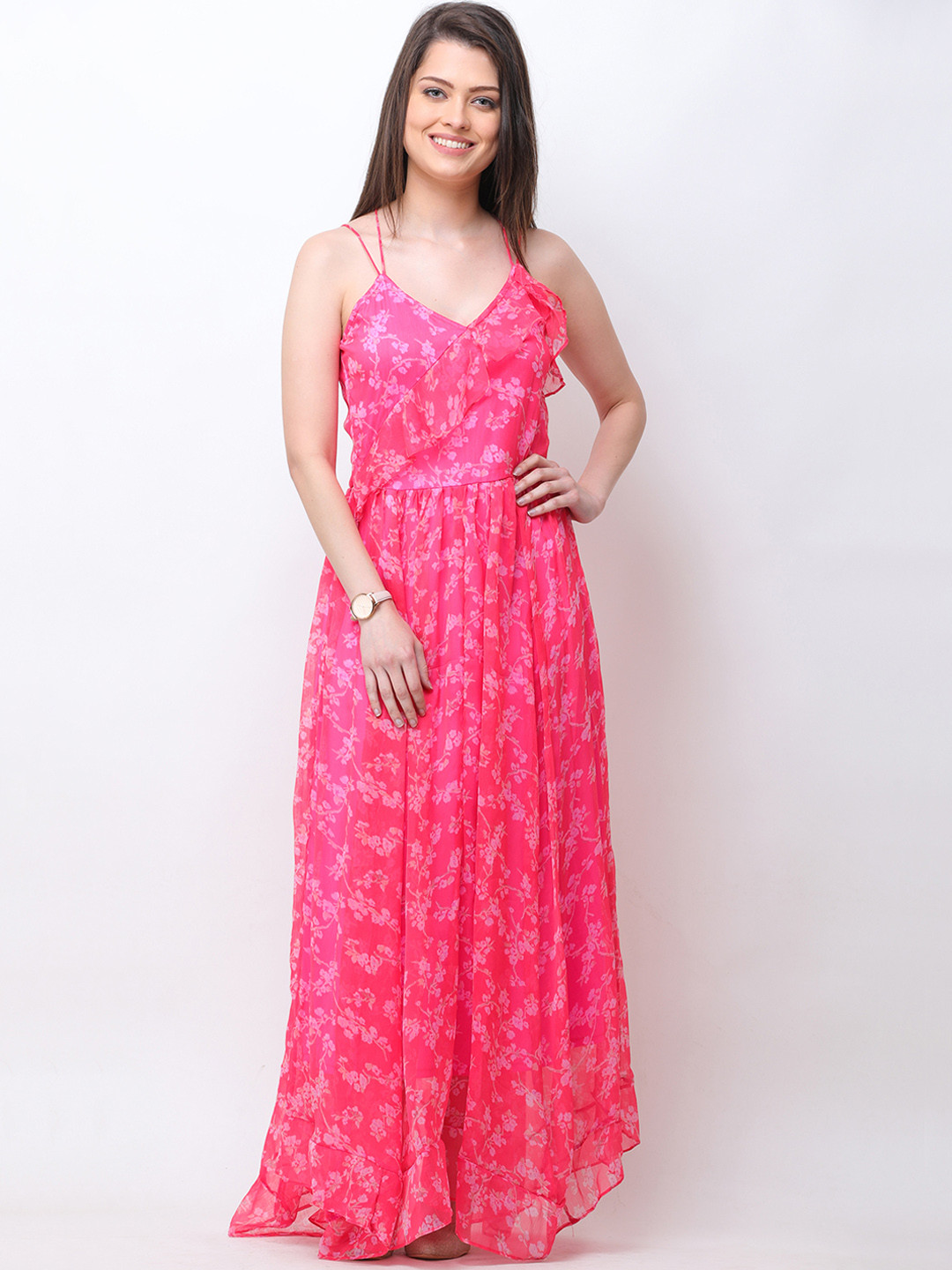 

Cation Women Pink Printed Maxi Dress