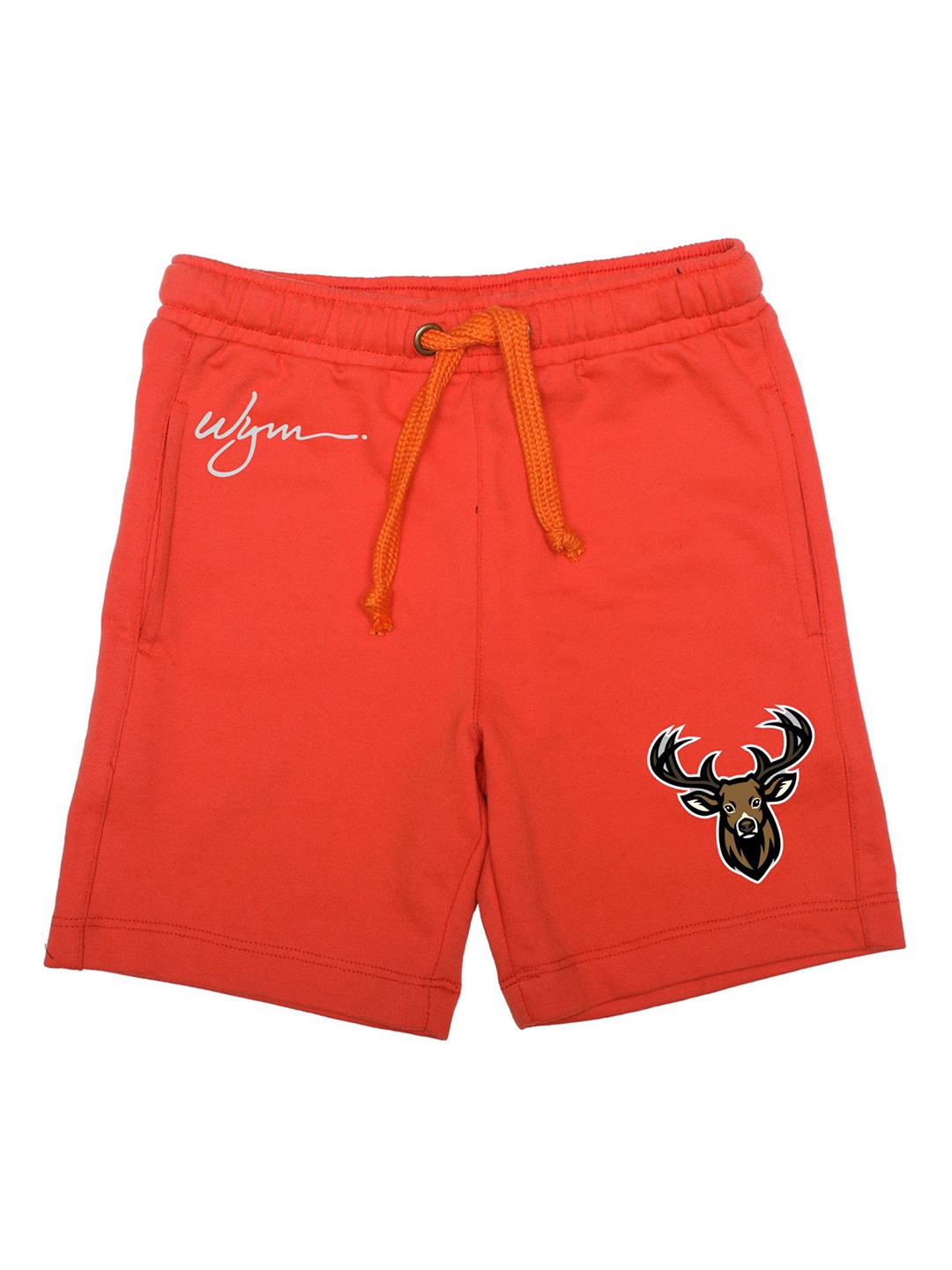 Wear Your Mind Boys Orange Printed Regular Fit Regular Shorts