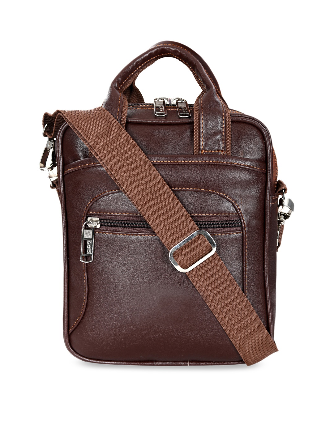 

Leather World Unisex Brown Solid Messenger Bag