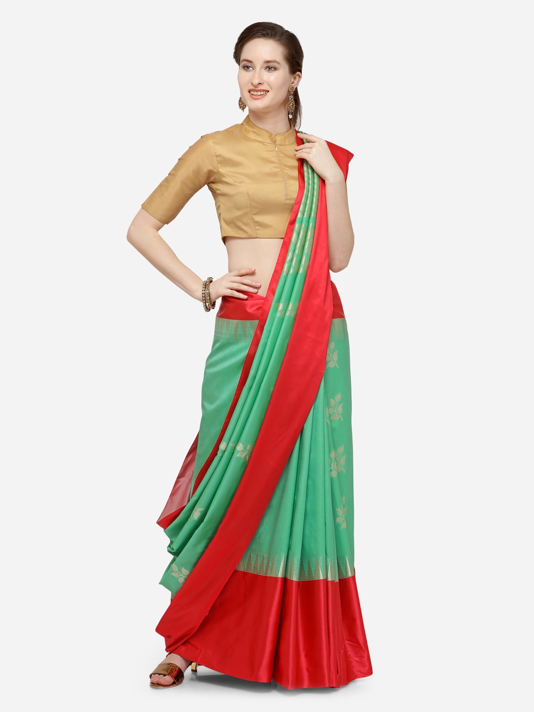 

Varkala Silk Sarees Sea Green & Sea Green Woven Design Banarasi Saree