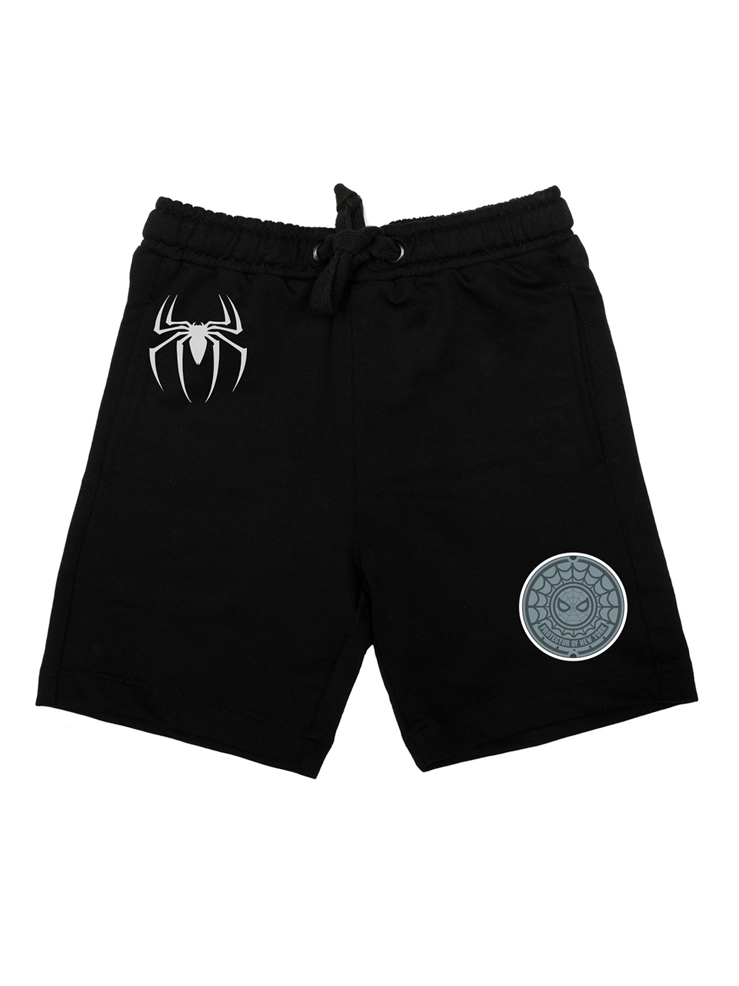 

Marvel by Wear Your Mind Boys Black Printed Regular Fit Regular Shorts