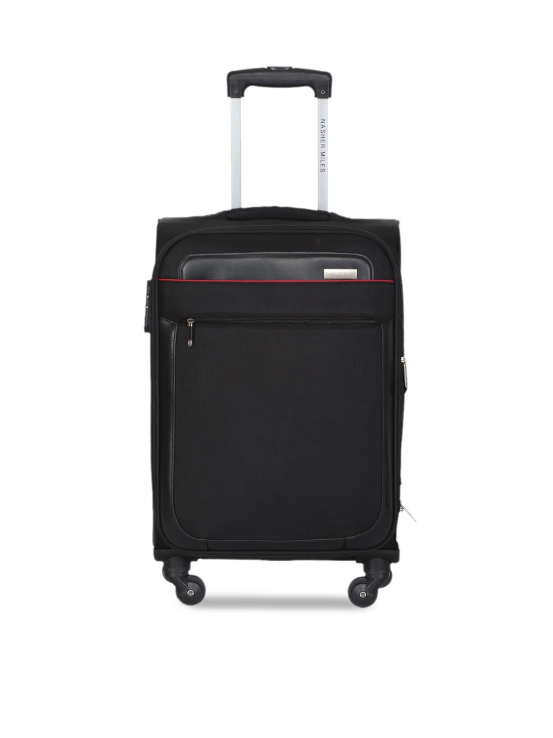 

Nasher Miles Unisex Black Solid Soft-Sided Cabin Trolley Bag