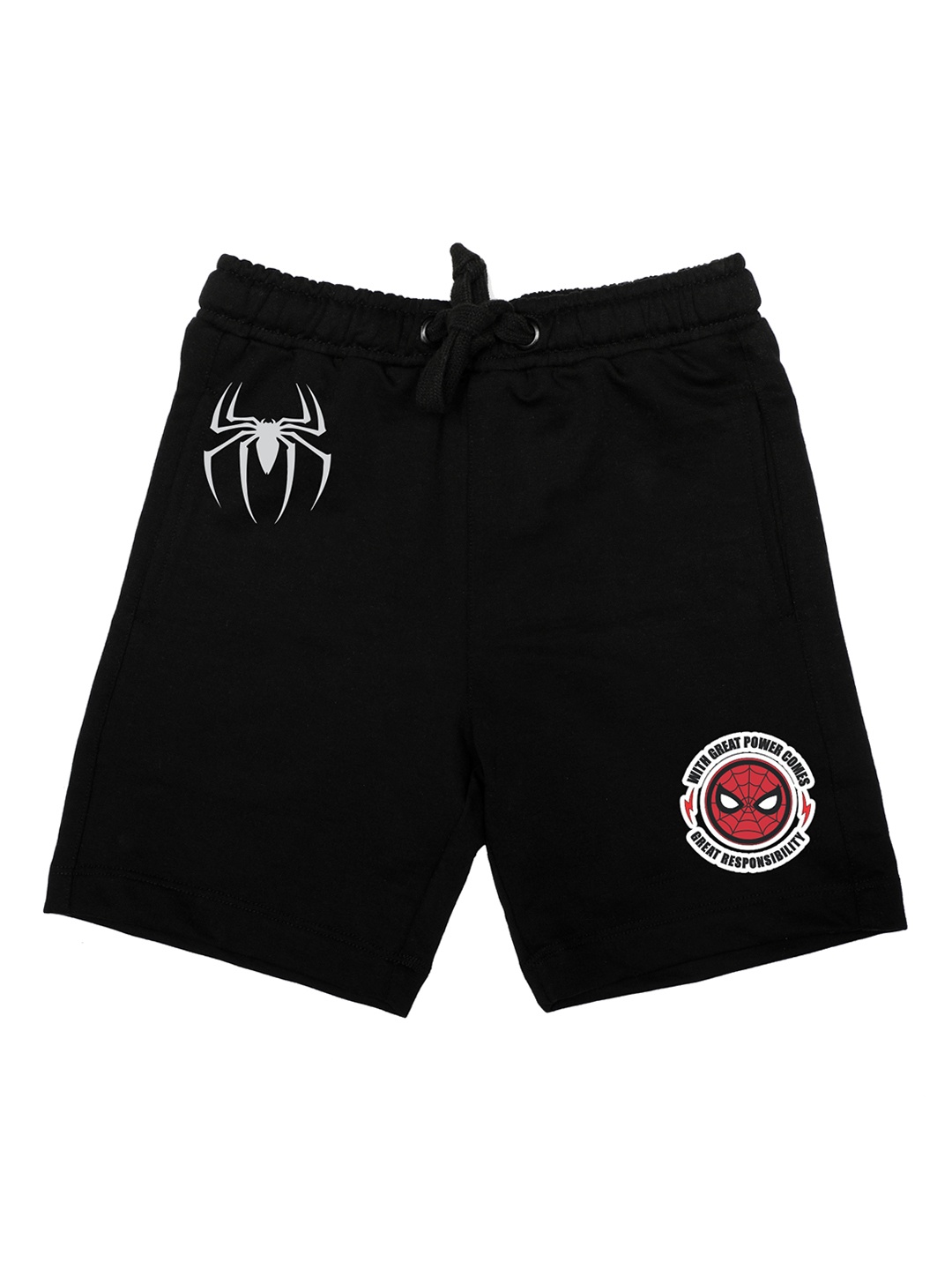 

Marvel by Wear Your Mind Boys Black Printed Regular Fit Regular Shorts