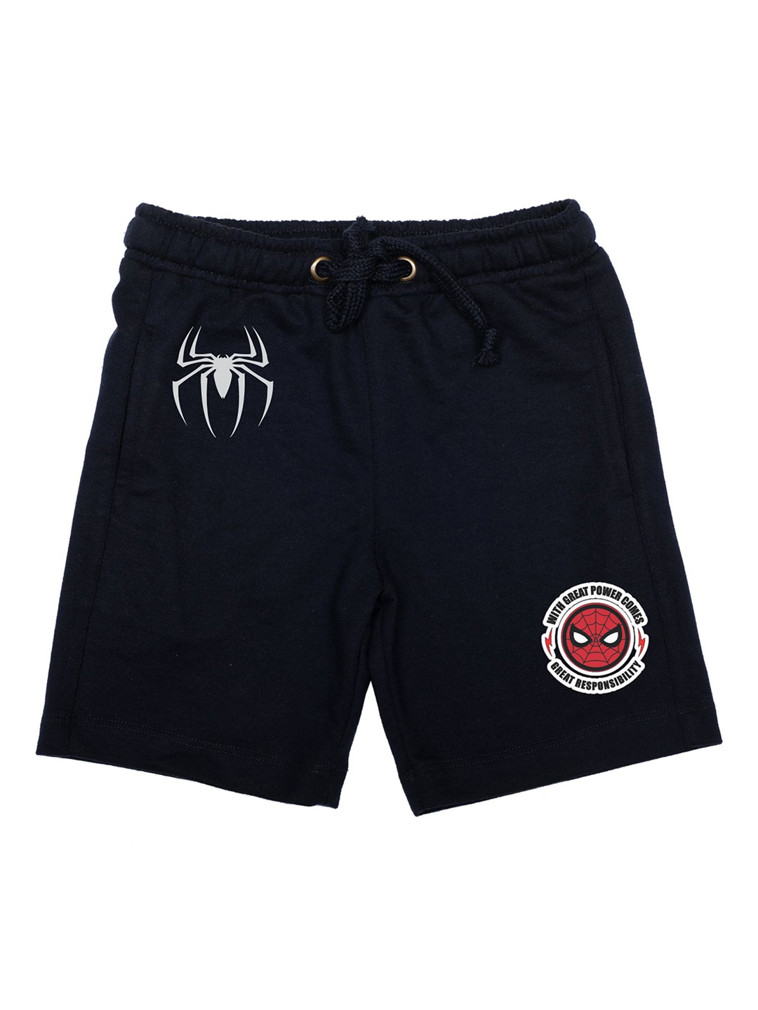 

Marvel by Wear Your Mind Boys Navy Blue Printed Regular Fit Regular Shorts