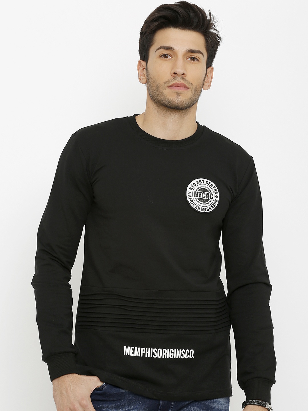

Rex Straut Jeans Men Black Solid Sweatshirt