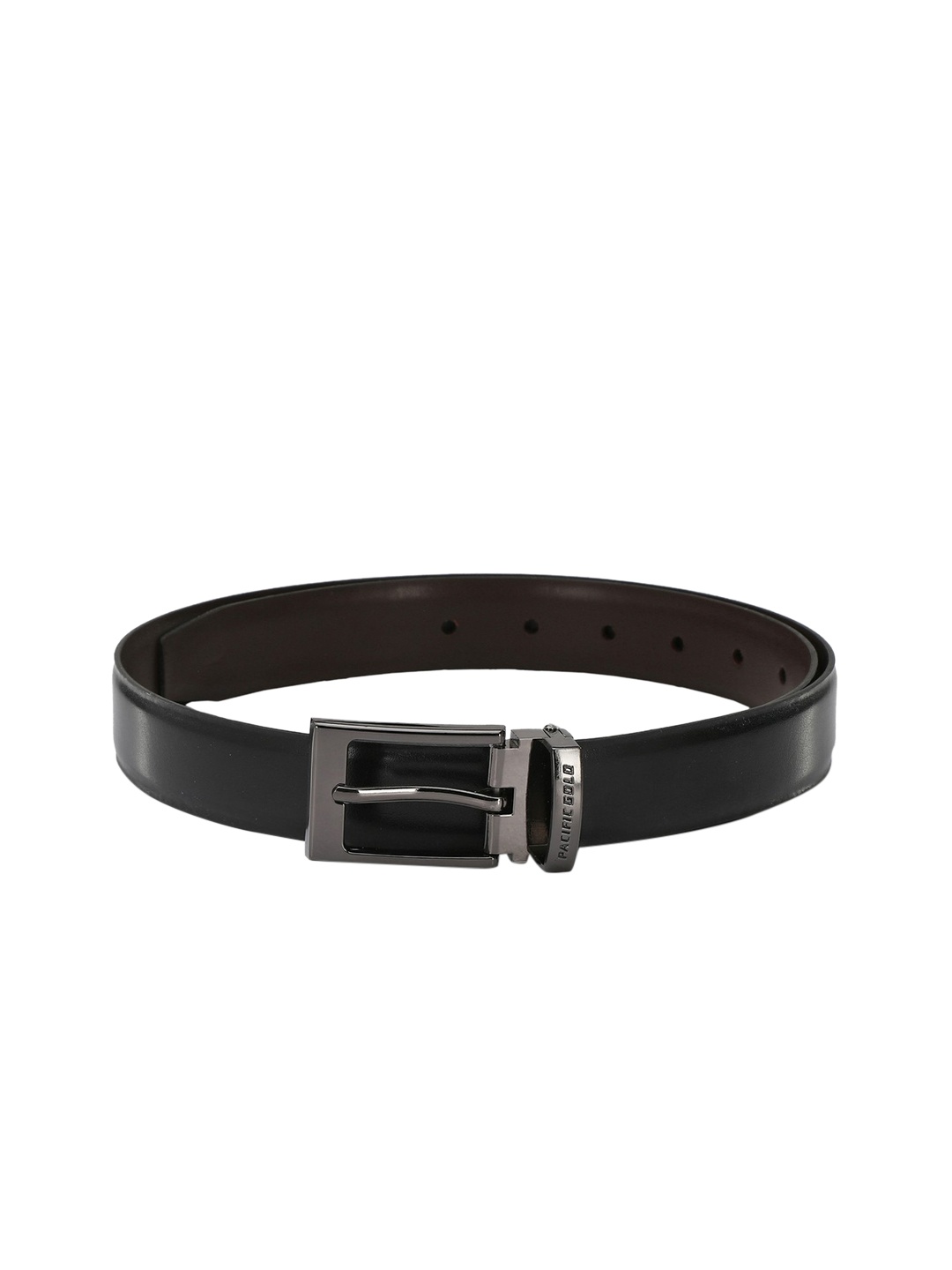 

Pacific Gold Men Black & Brown Solid Reversible Belt