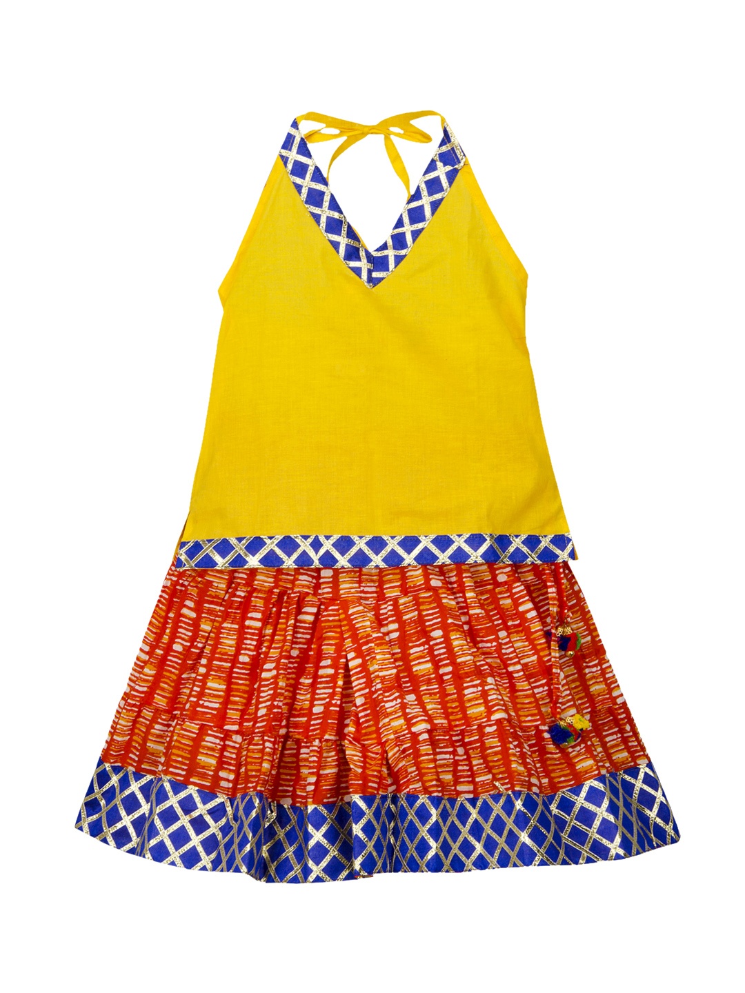 

KID1 Yellow Semi-Stitched Lehenga with Blouse