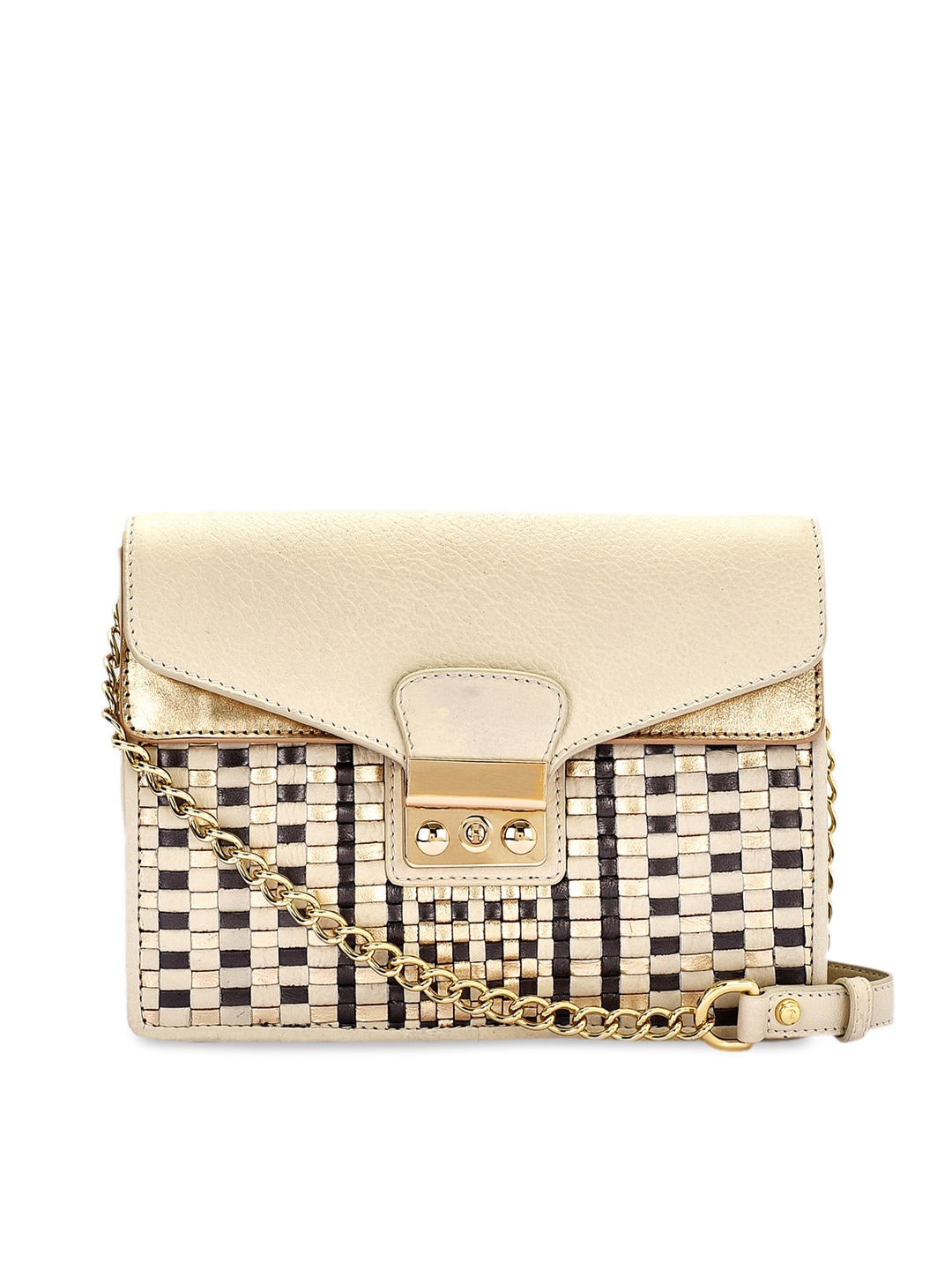 

Eske Off-White Self Design Leather Sling Bag