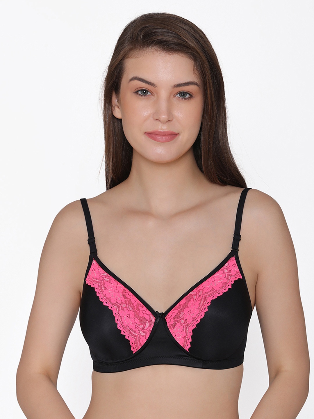 

Clovia Lace Padded Non-Wired Multiway Bra, Black