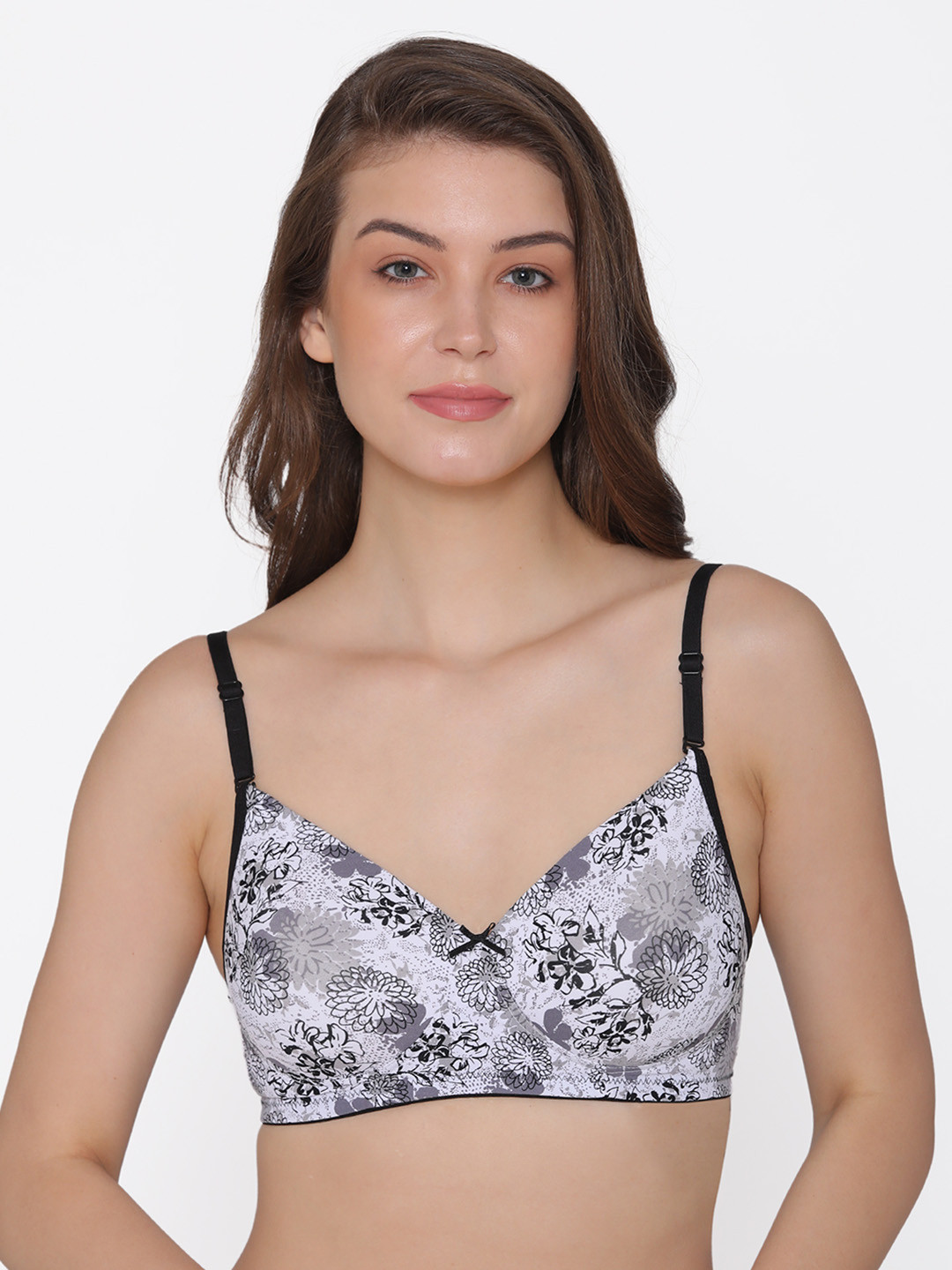 

Clovia Padded Non-Wired Printed T-Shirt Bra, White