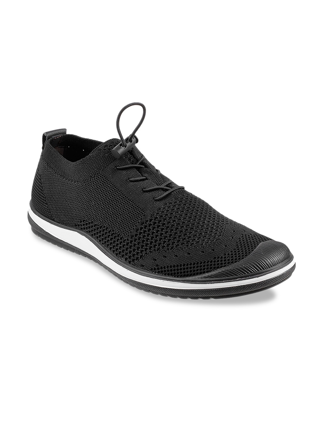 

Metro Men Black Woven Design Sneakers