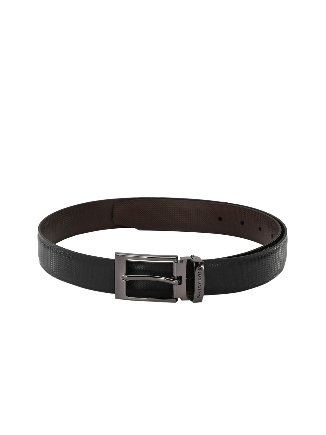 Pacific Gold Men Black & Brown Solid Reversible Belt