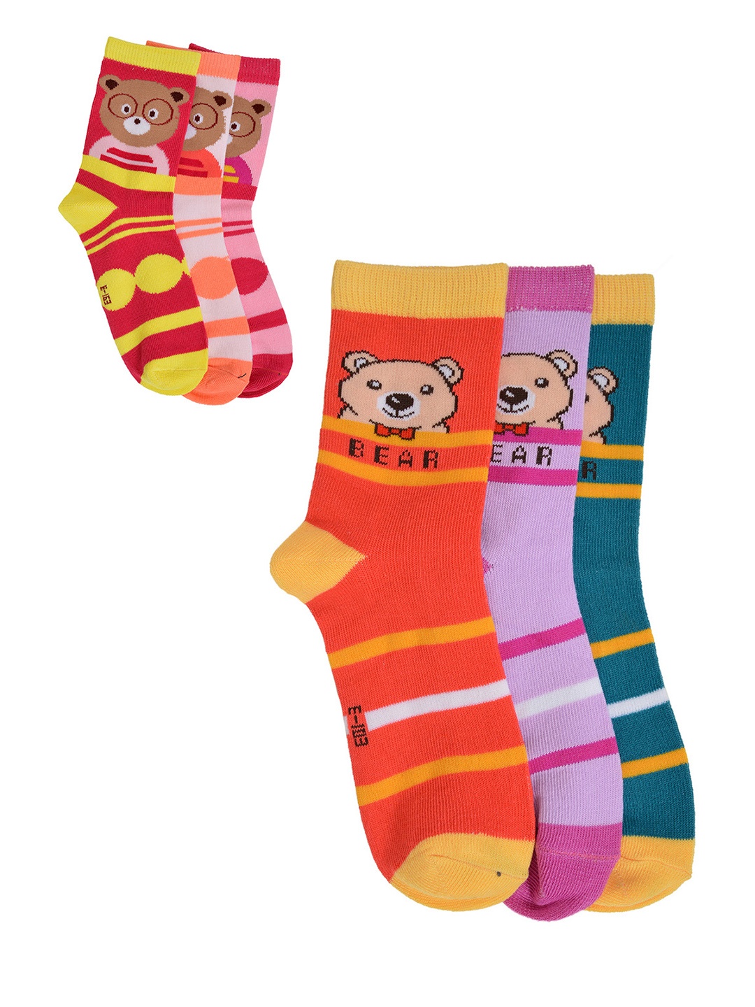 

MARC Kids Pack of 6 Assorted Patterned Above Ankle-Length Socks
