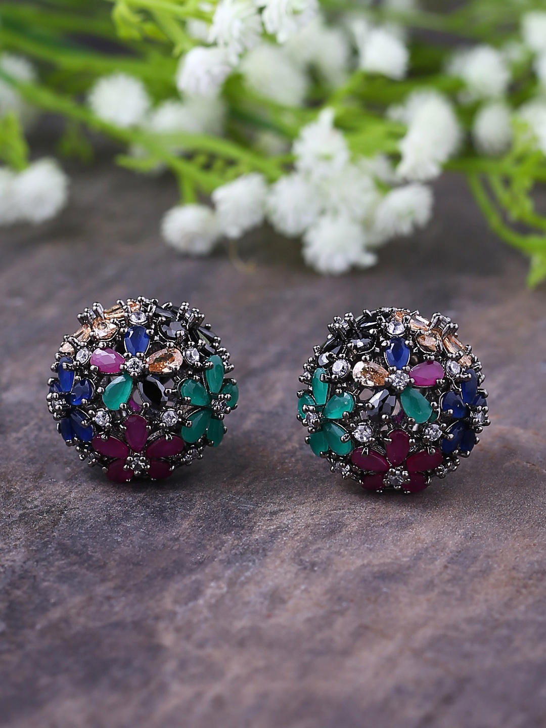 

Shoshaa Multicoloured Circular Studs, Multi
