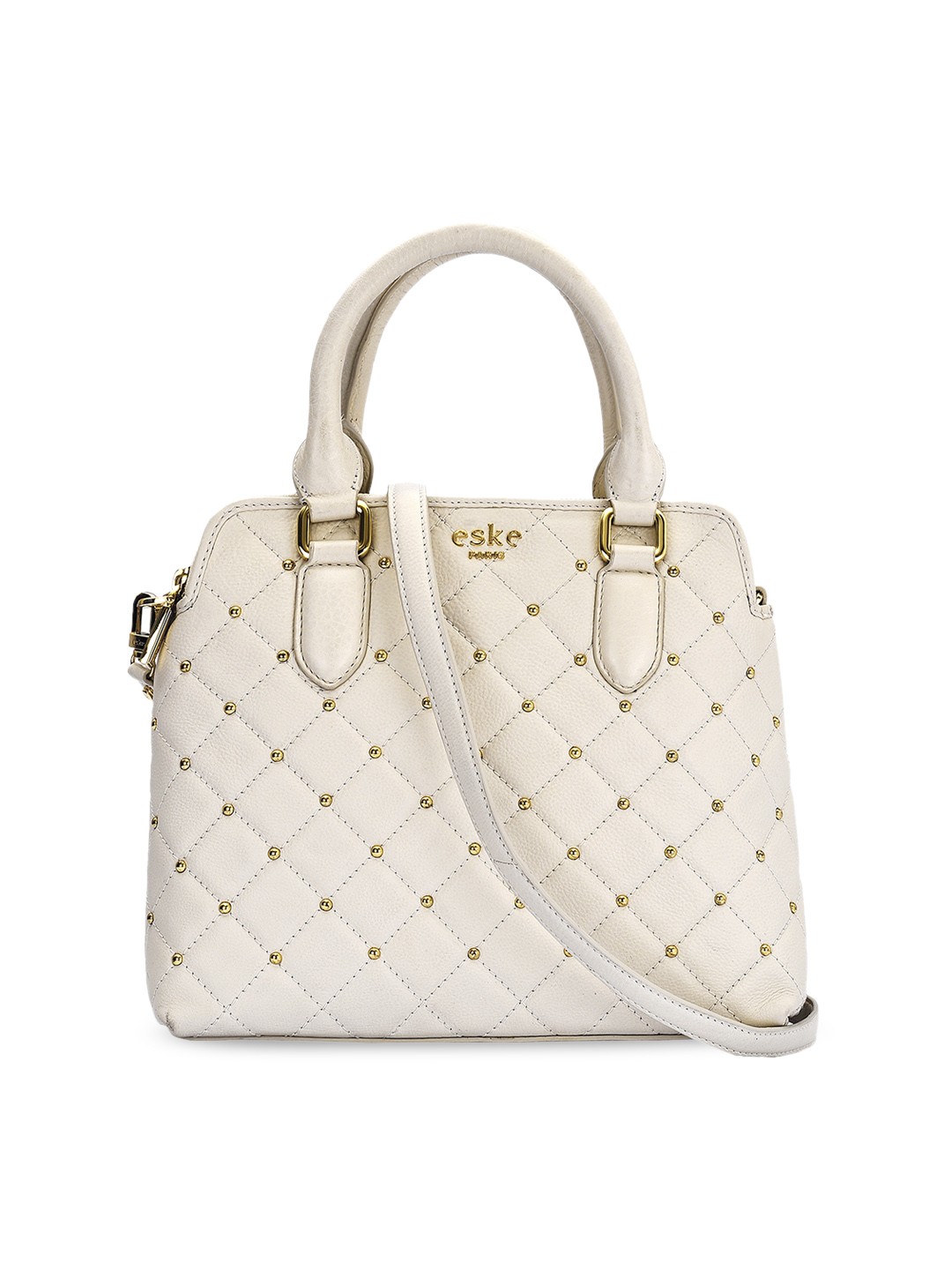 

Eske Off-White Textured Leather Handheld Bag