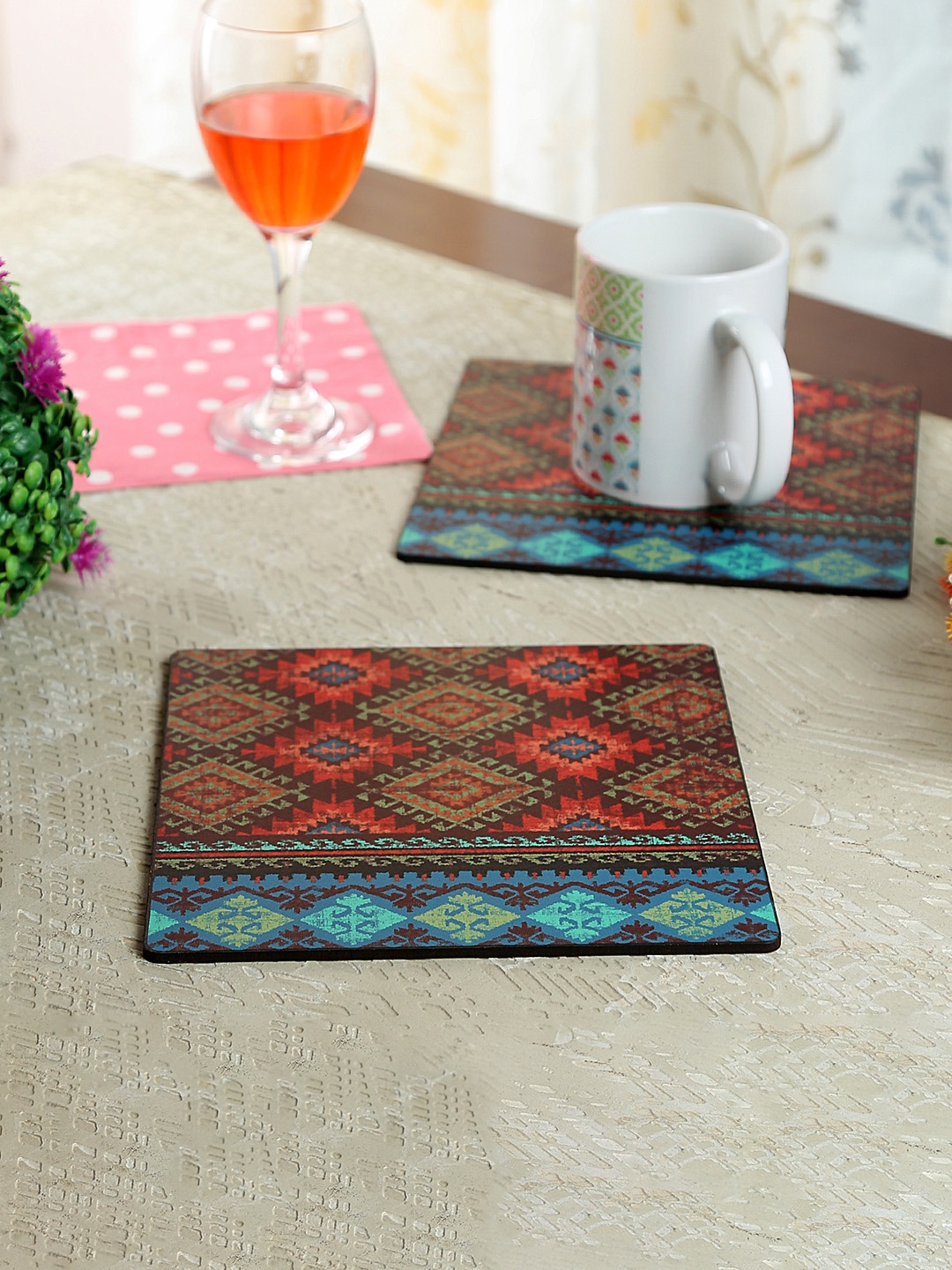 

Reinvention Factory Set of 4 Maroon MDF Wood Hot Plate