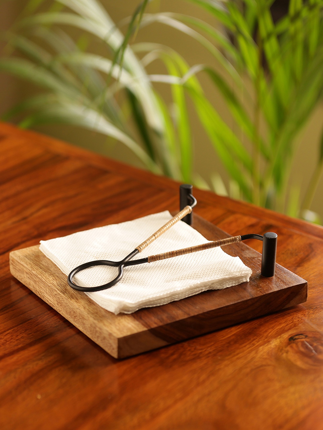 

ExclusiveLane Brown Solid Handcrafted Wooden Tissue Napkin Holder