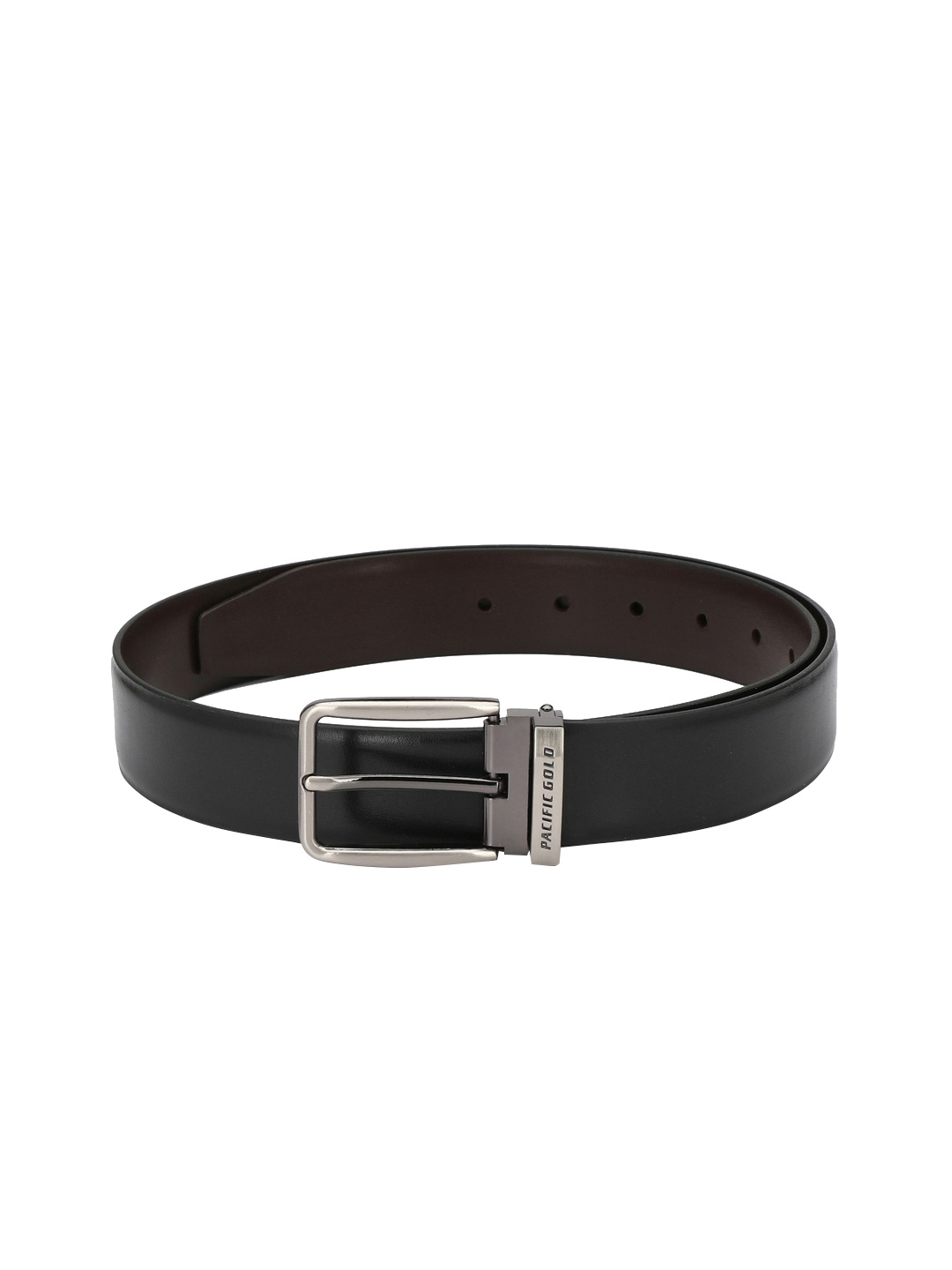 

Pacific Gold Men Black & Coffee Brown Solid Reversible Formal Belt