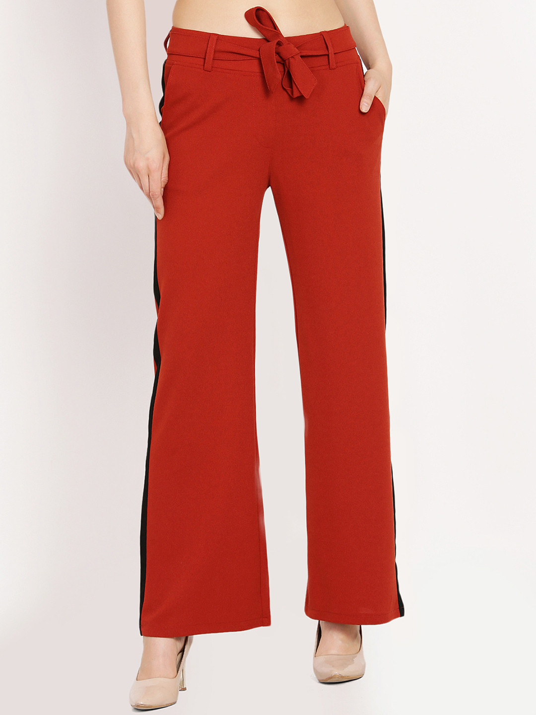 

Westwood Women Red Relaxed Loose Fit Solid Parallel Trousers