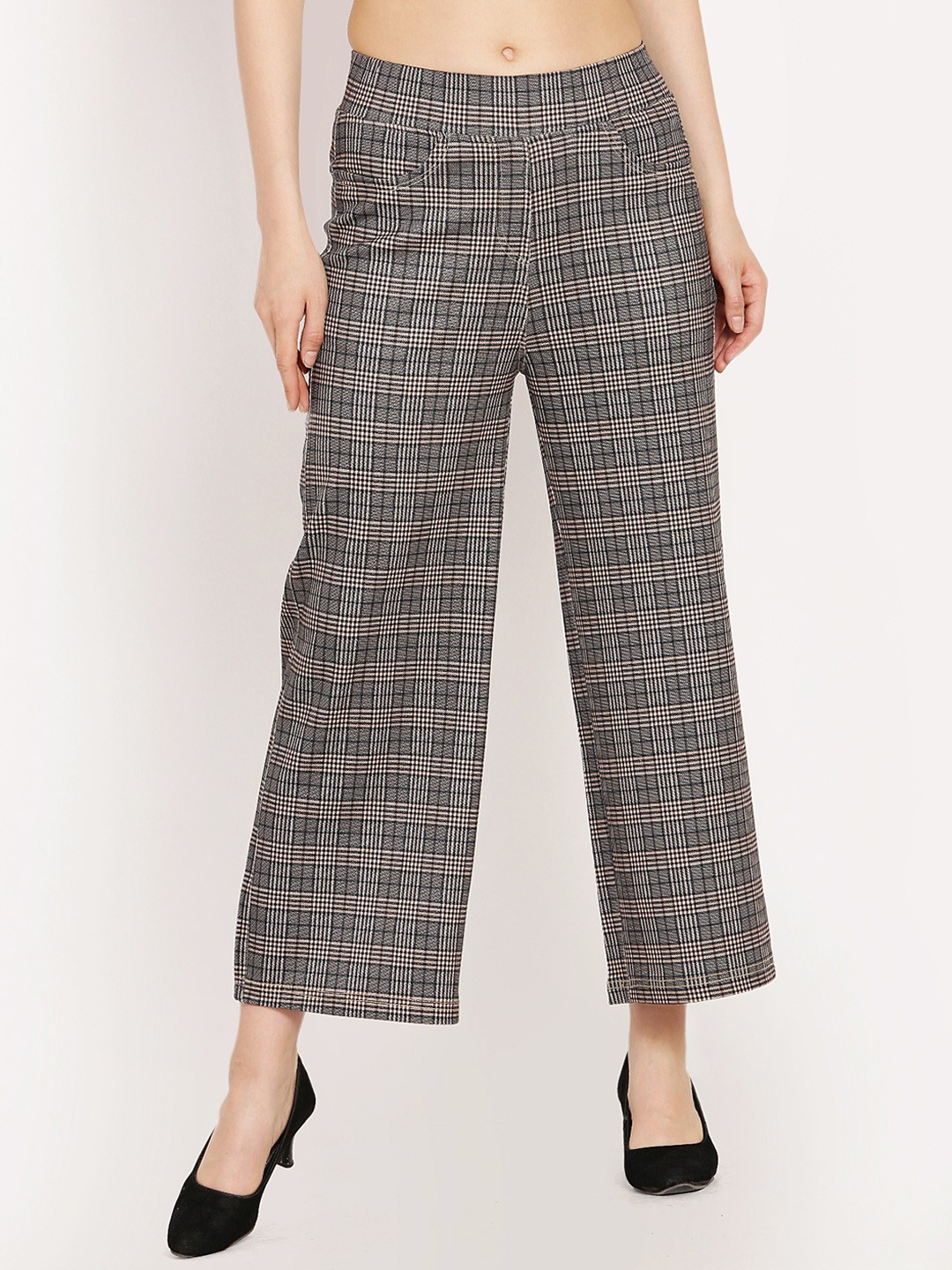 

Westwood Women Brown Relaxed Loose Fit Checked Parallel Trousers