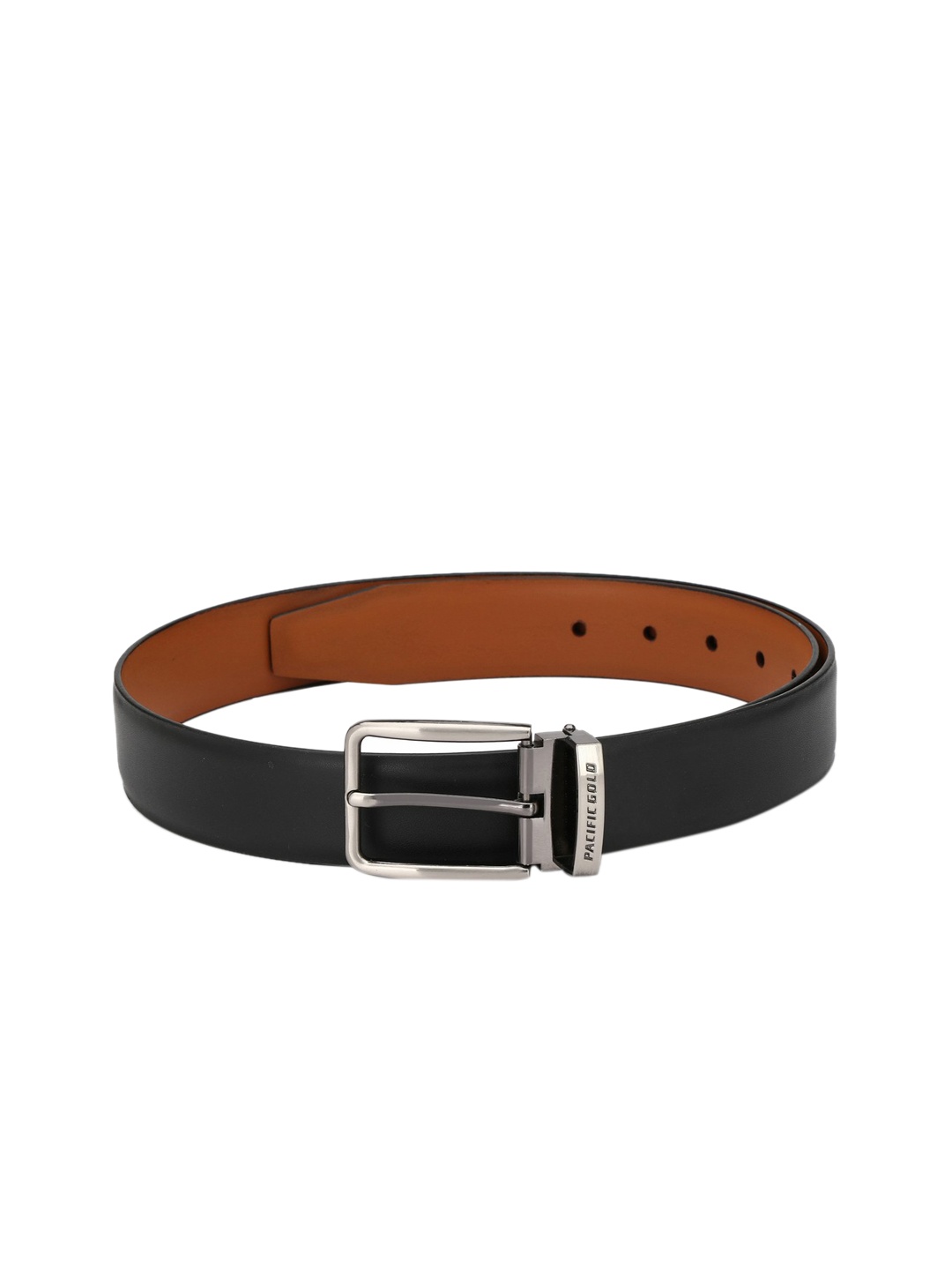 Pacific Gold Men Black & Brown Solid Reversible Belt