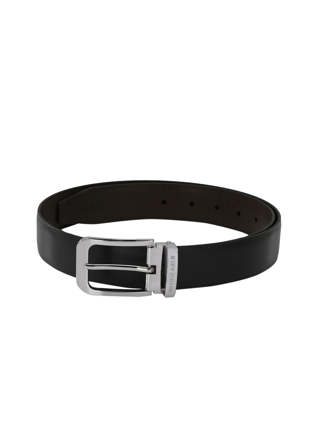 

Pacific Gold Men Black & Coffee Brown Solid Reversible Formal Belt