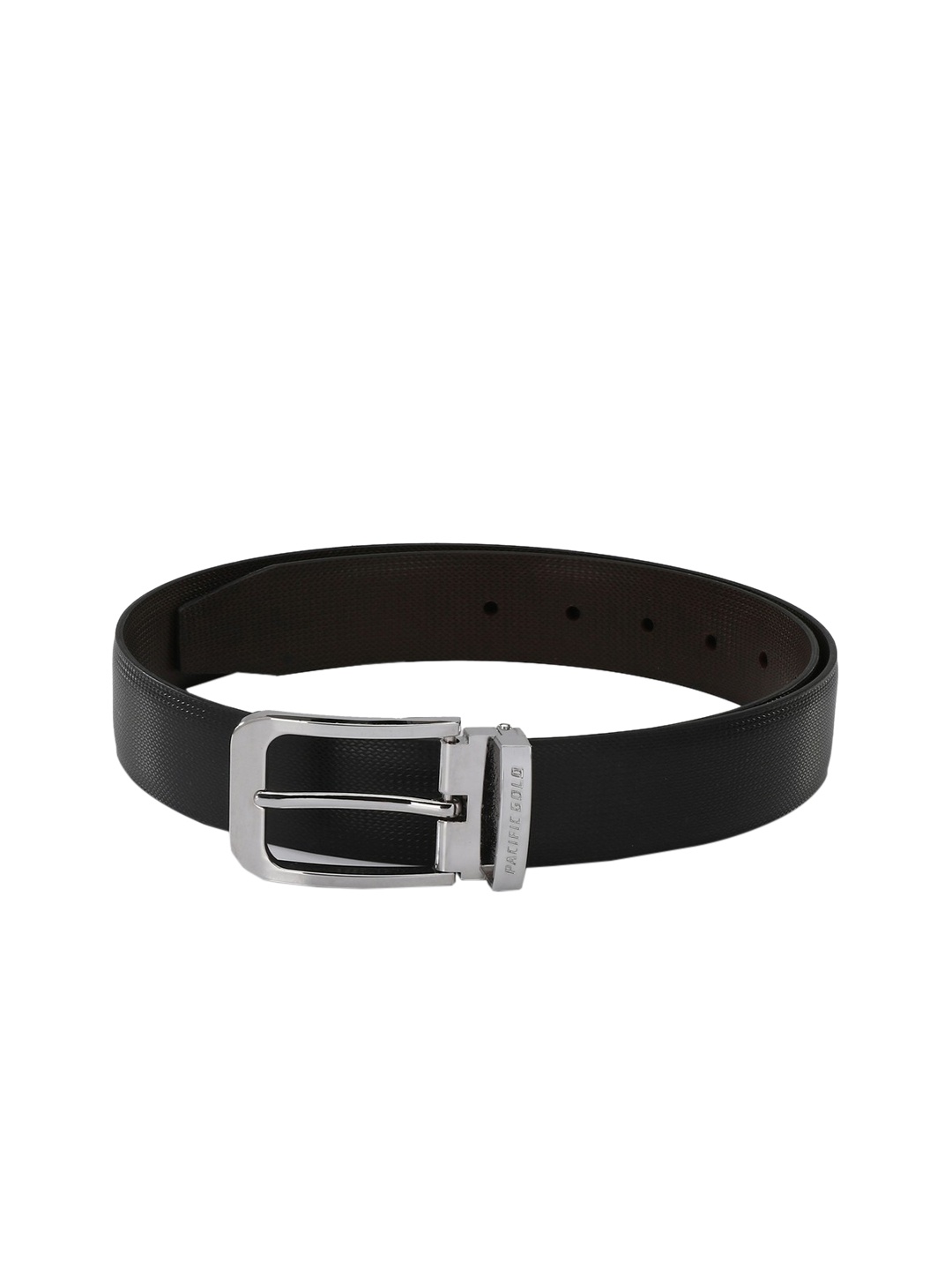 

Pacific Gold Men Black & Coffee Brown Solid Reversible Formal Belt
